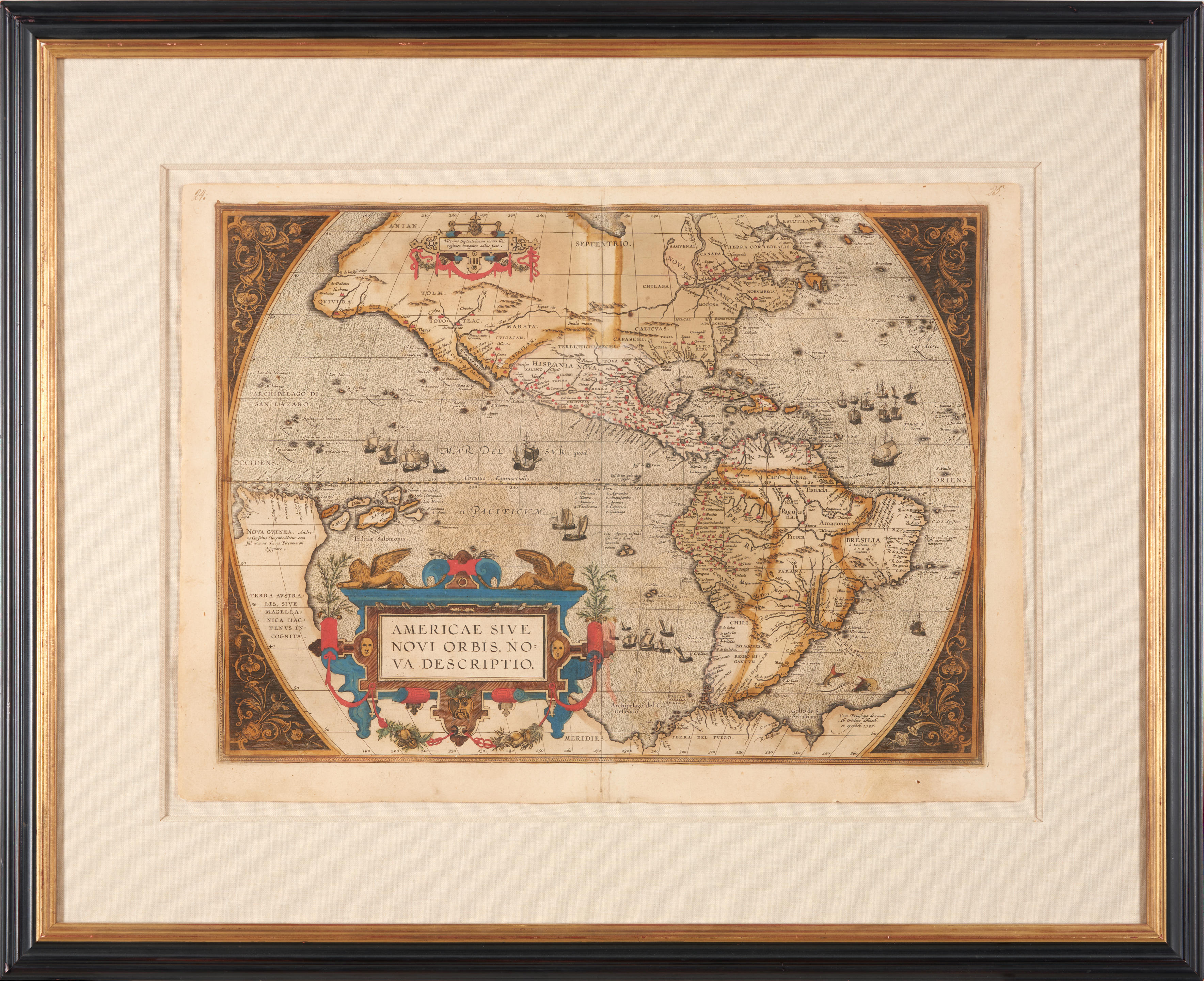 Appraisal: ORTELIUS ABRAHAM - Americae sive novi orbis nova descriptio Antwerp