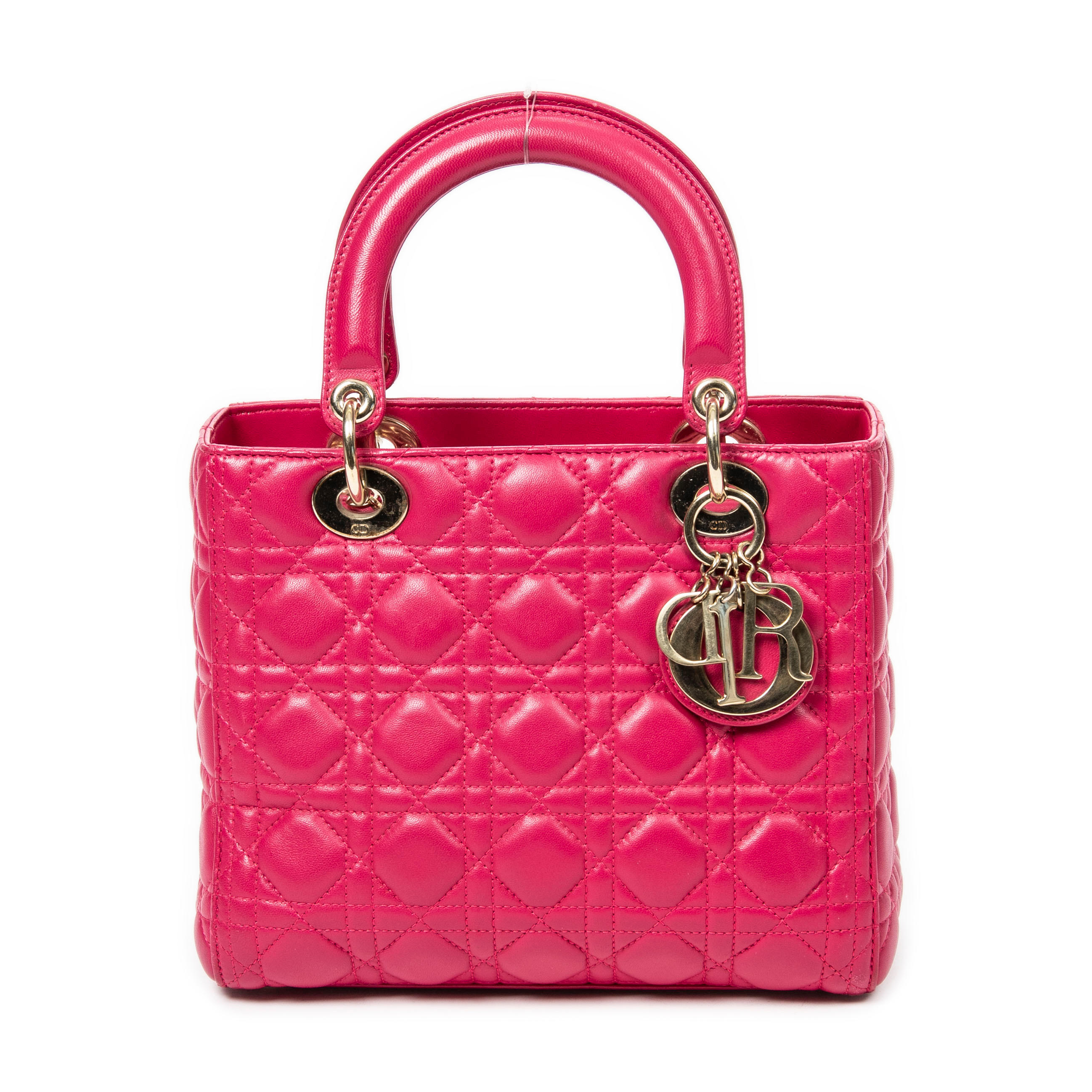 Appraisal: CHRISTIAN DIOR ANN E SAC LADY DIOR CUIR ROSE FUCHSIA