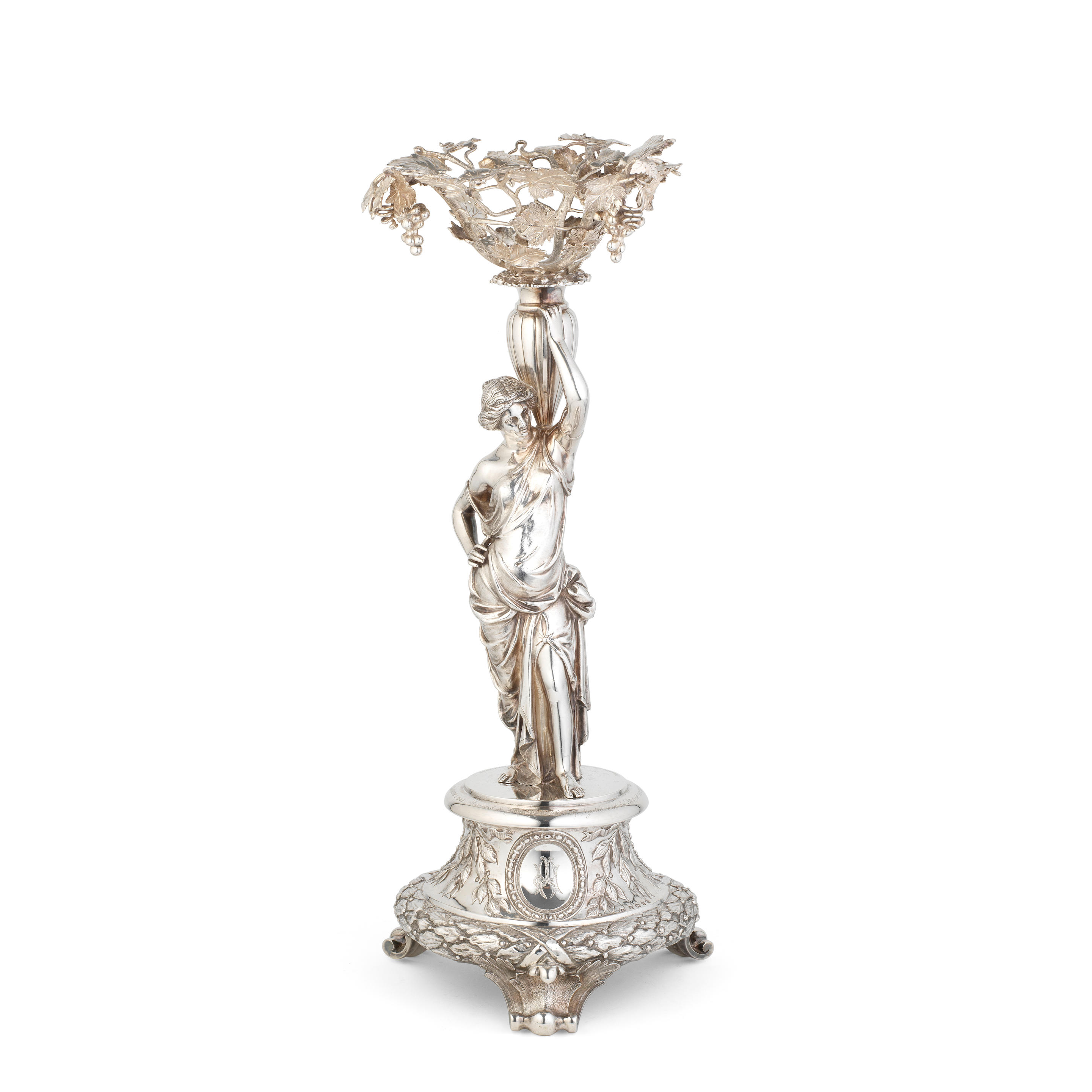 Appraisal: A VICTORIAN SILVER TABLE CENTREPIECE William Gough Birmingham also incuse