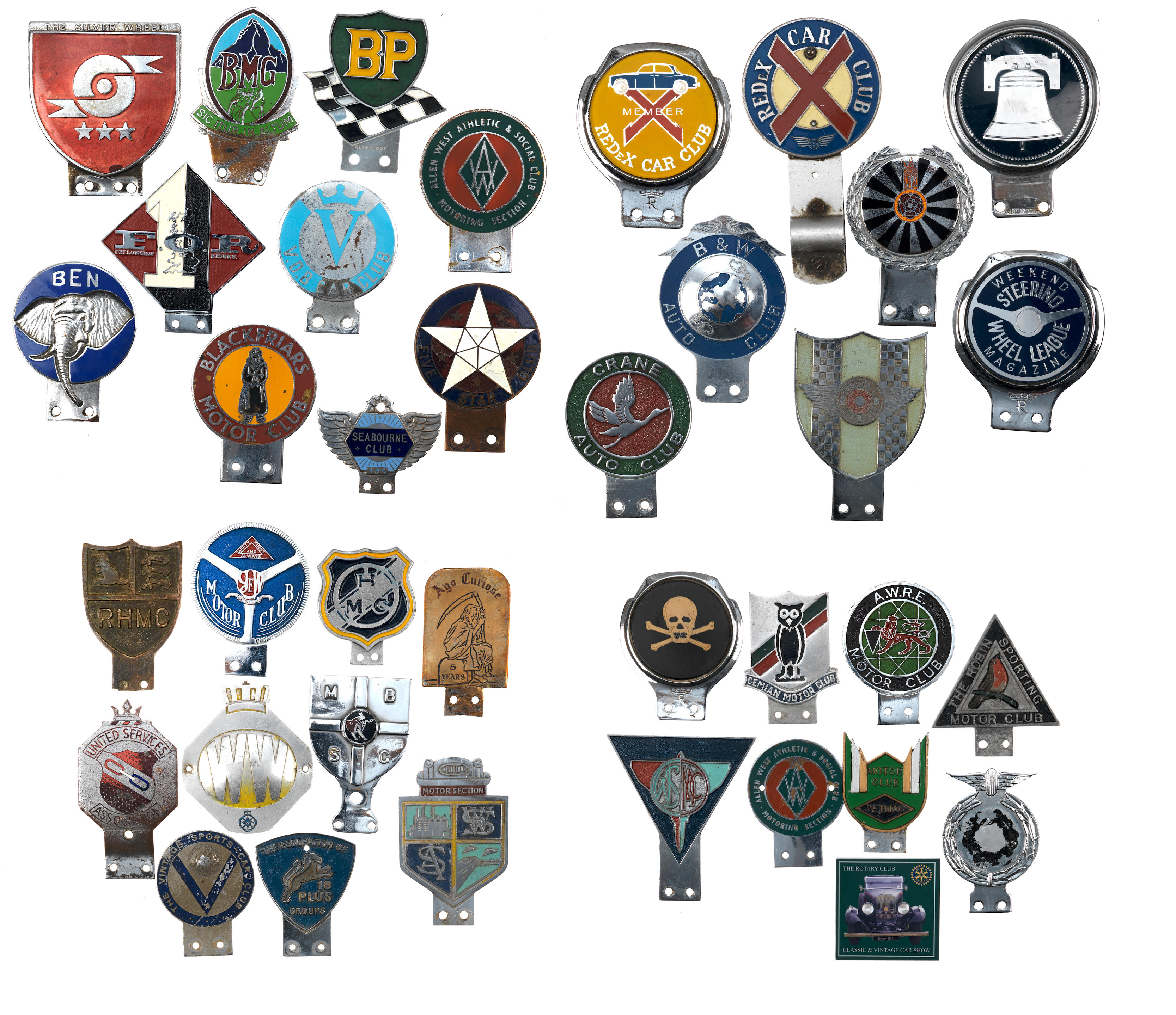 Appraisal: CAR BADGES FOR VARIOUS MOTOR CLUBS AND ASSOCIATIONS including enamelled