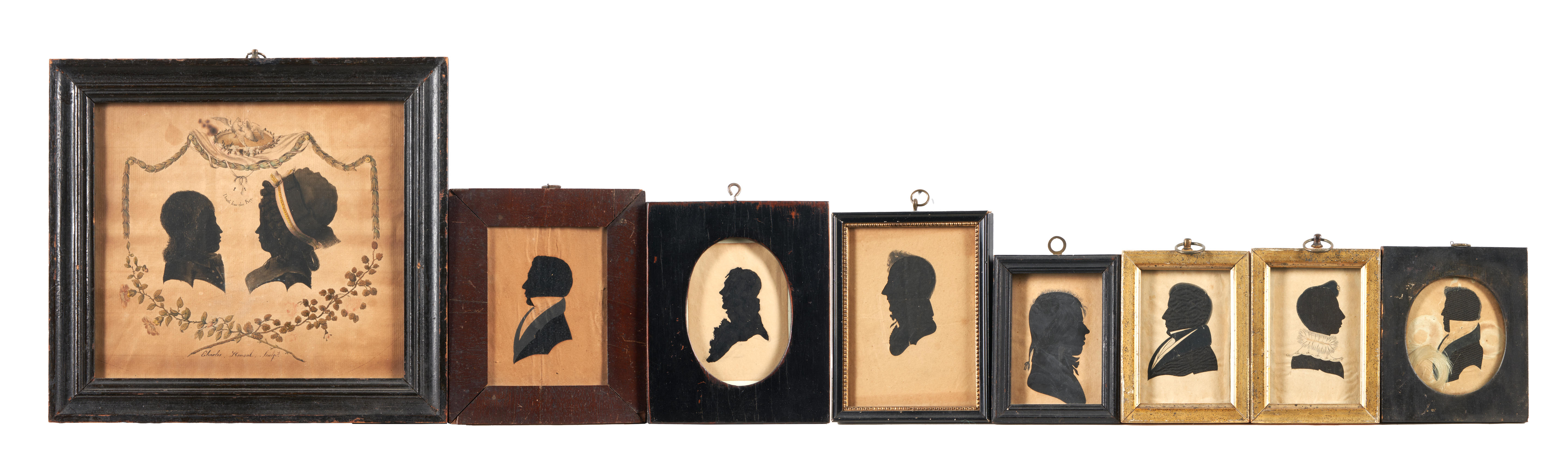 Appraisal: EIGHT FRAMED SILHOUETTE PORTRAITS America early th century Assembled group