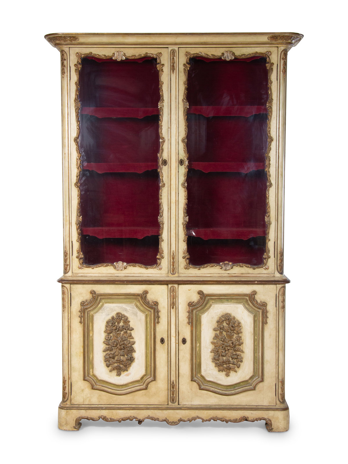 Appraisal: A Venetian Style Painted and Parcel Gilt Bookcase First Half