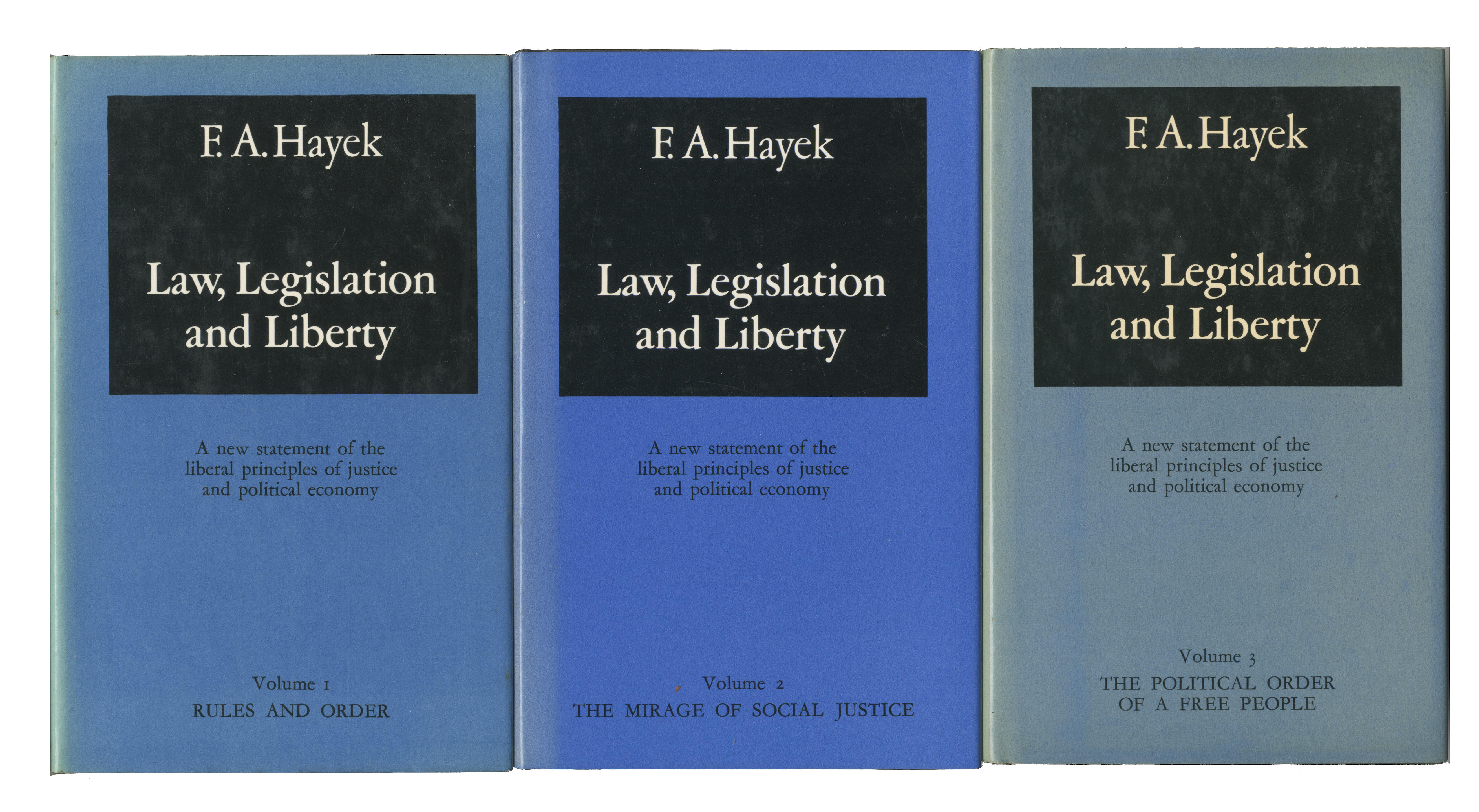 Appraisal: HAYEK FRIEDRICH AUGUST VON Law Legislation and Liberty A New