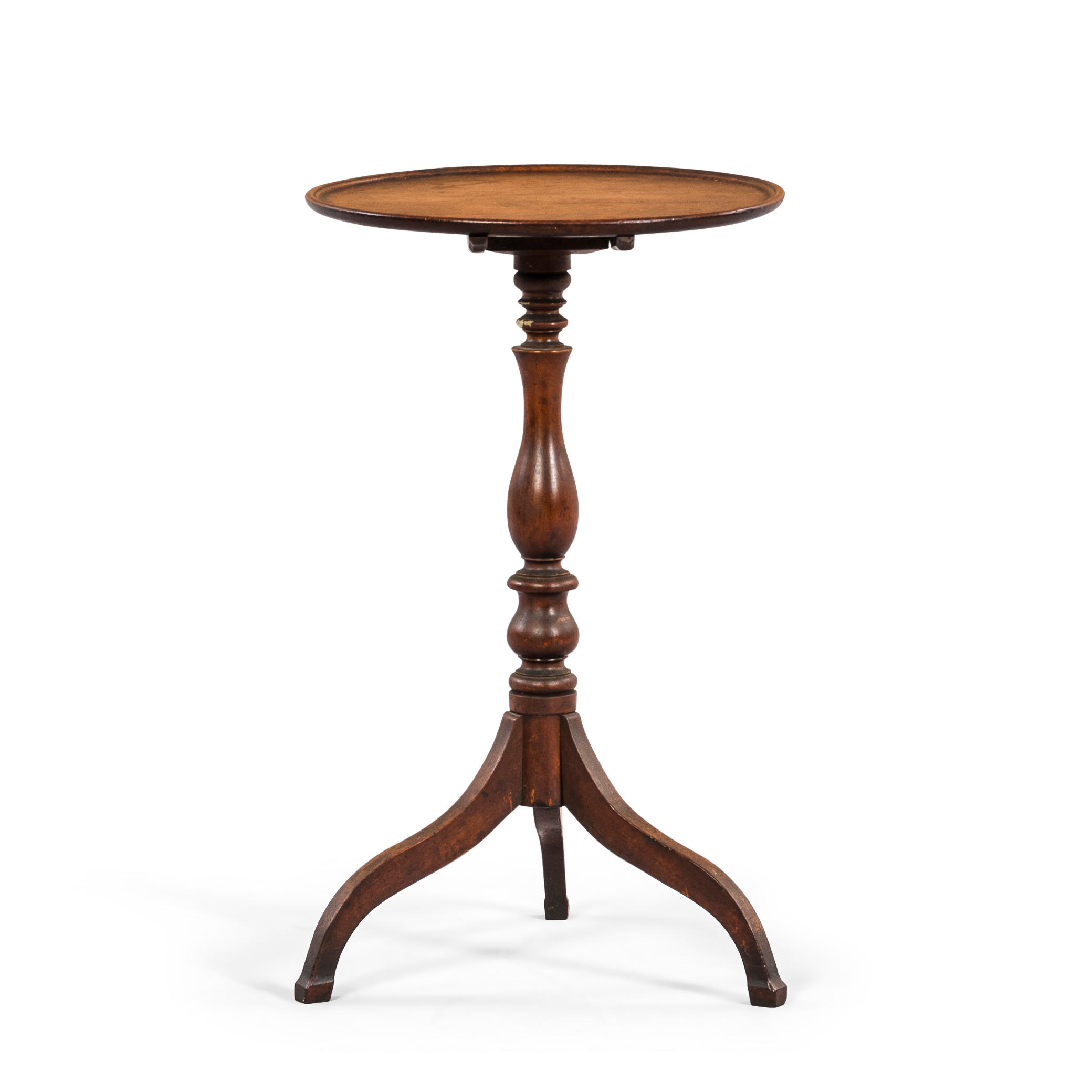 Appraisal: WALNUT TILT-TOP TABLE America th century Dished top with two