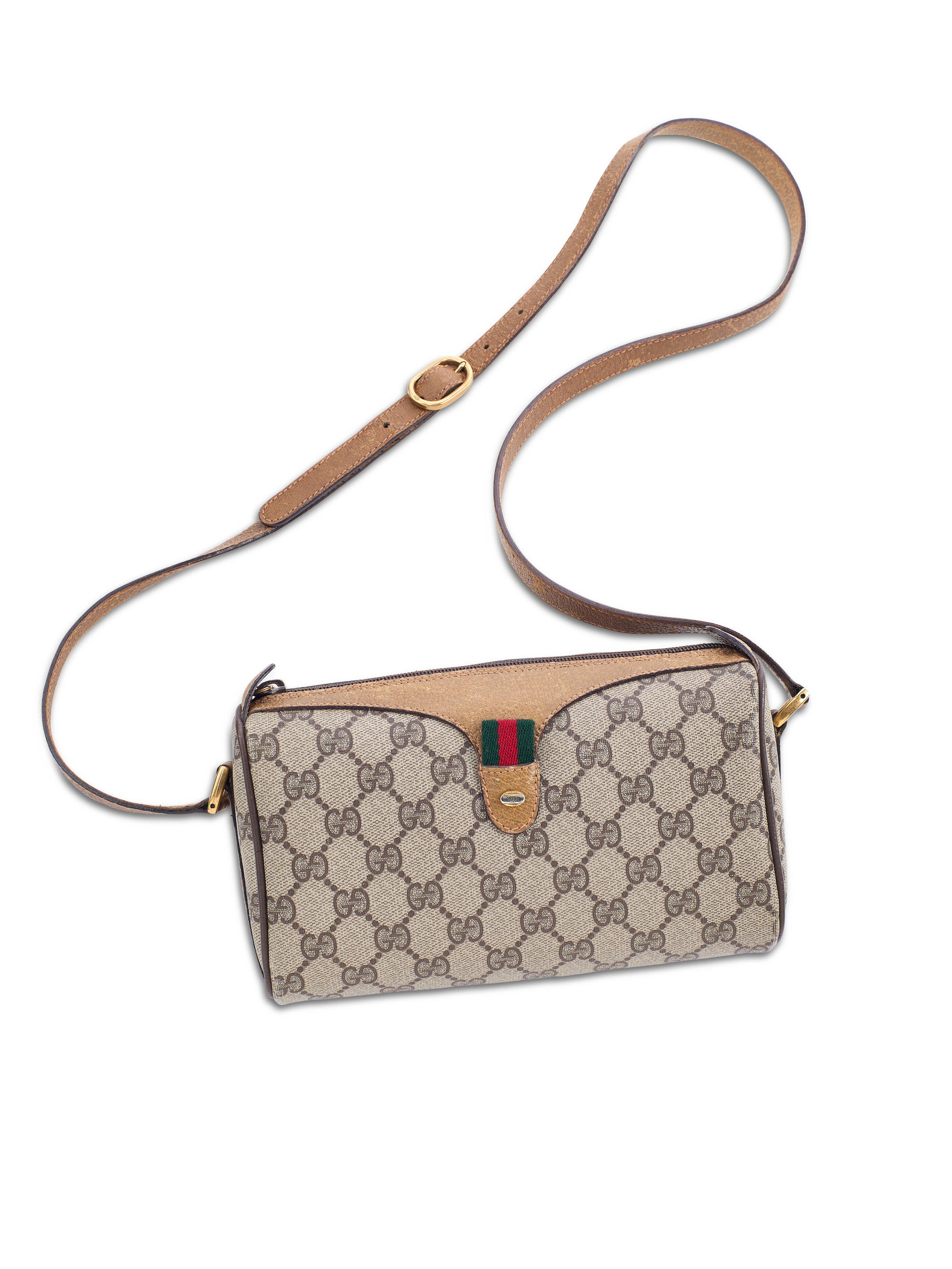 Appraisal: GUCCI MONOGRAM CANVAS SHOULDER BAG PATTERN SMALL SHOULDER BAG 's