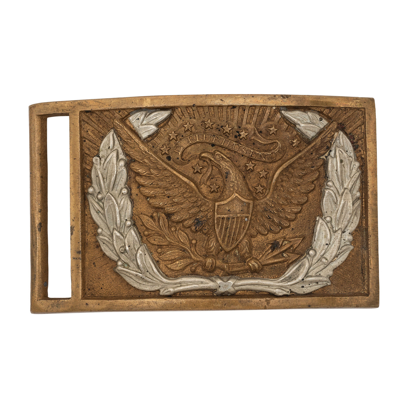 Appraisal: US Model Enlisted Sword Belt Plate with -Piece Wreath Sand