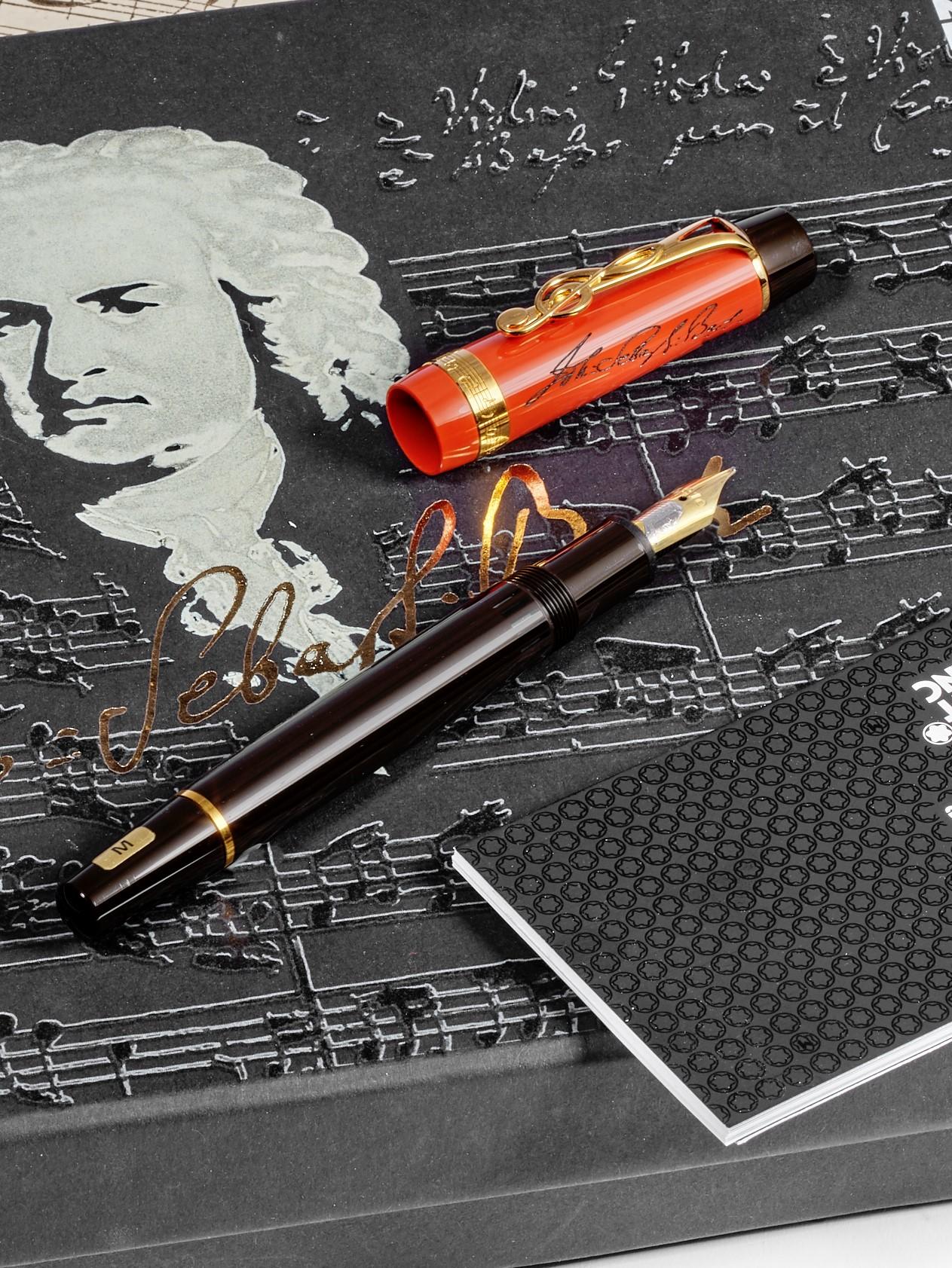 Appraisal: MONTBLANC JOHANN SEBASTIAN BACH A LIMITED EDITION ORANGE RESIN FOUNTAIN