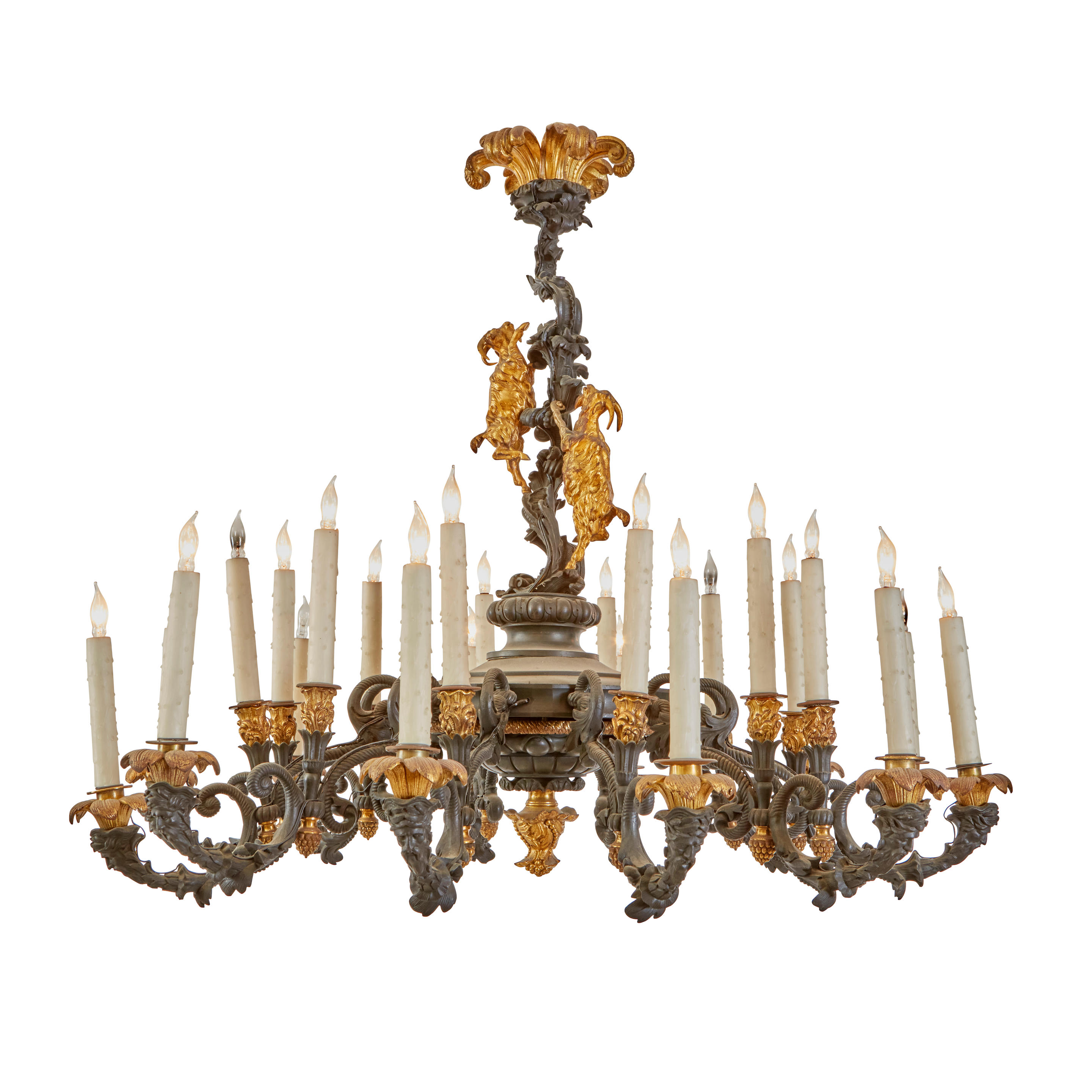 Appraisal: A LOUIS XV STYLE GILT AND PATINATED BRONZE TWENTY-FOUR LIGHT