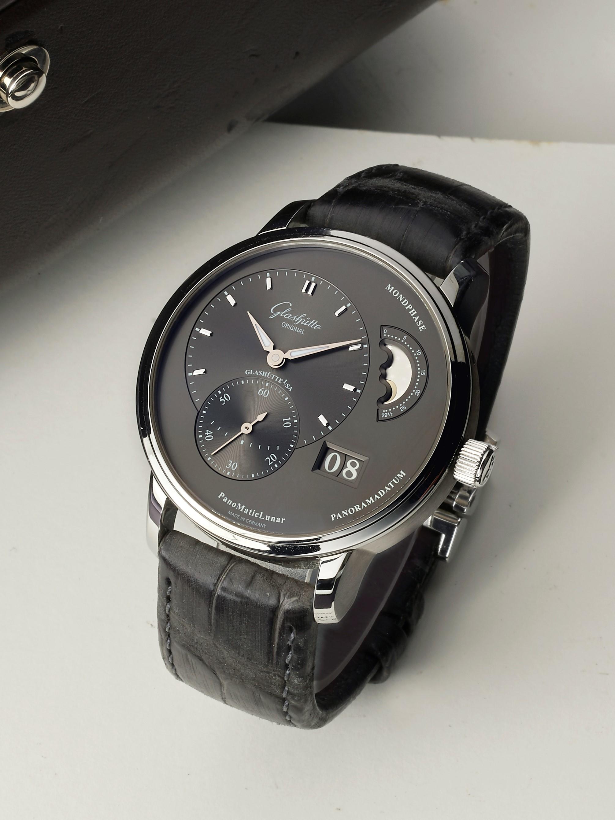 Appraisal: GLASH TTE ORIGINAL PANOMATIC LUNAR REF A STAINLESS STEEL WRISTWATCH