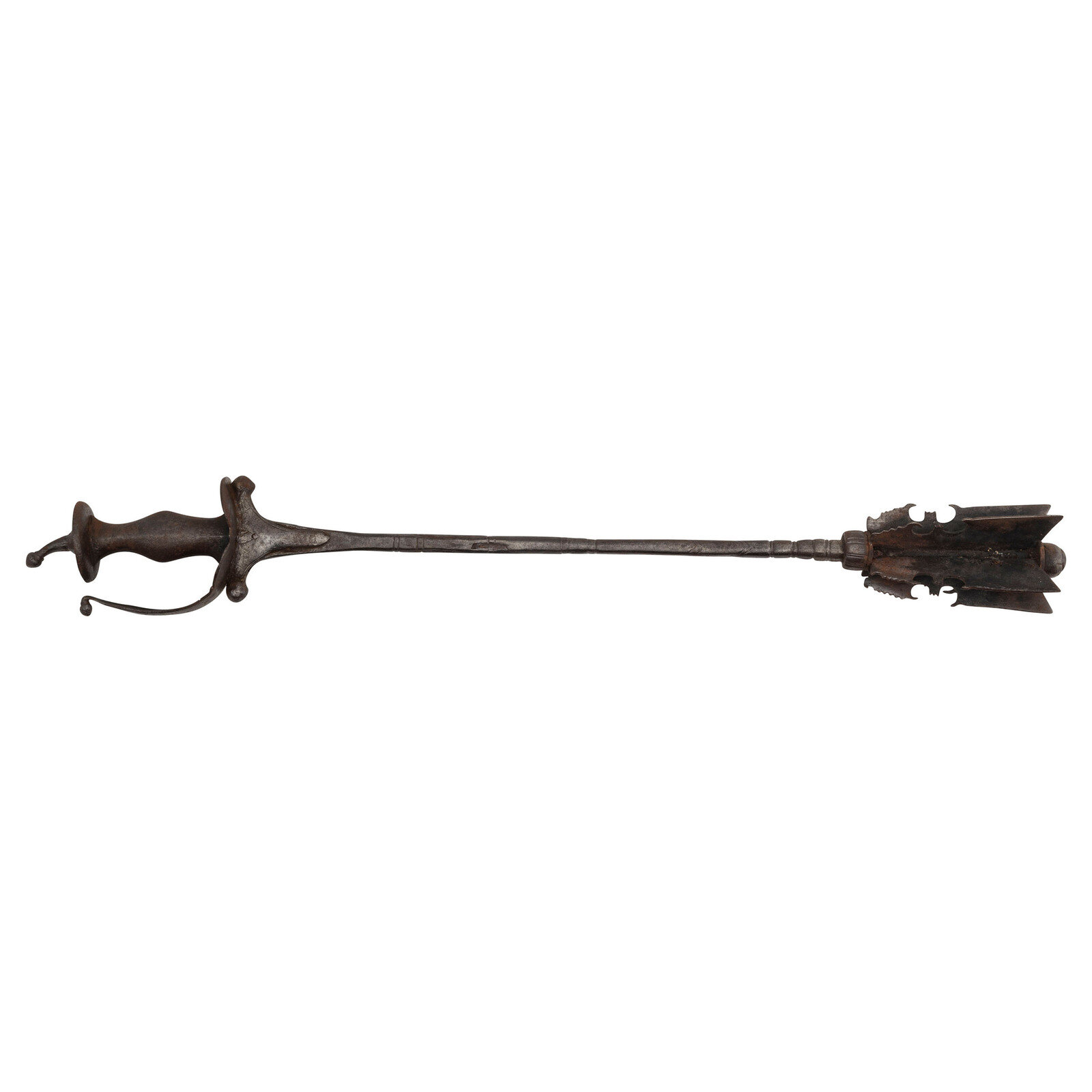 Appraisal: An Indo-Persian Shishpar Flanged Mace th Century overall Iron shishpar