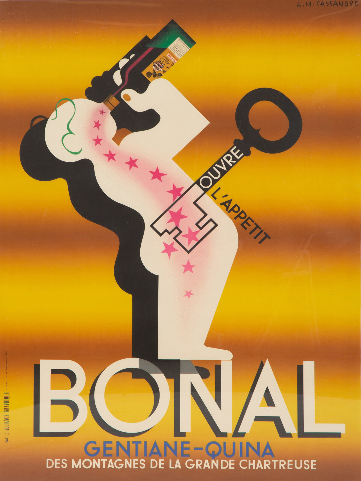 Appraisal: Adolphe Jean-Marie AM Cassandre French - Bonal Gentiane-Quina poster Image