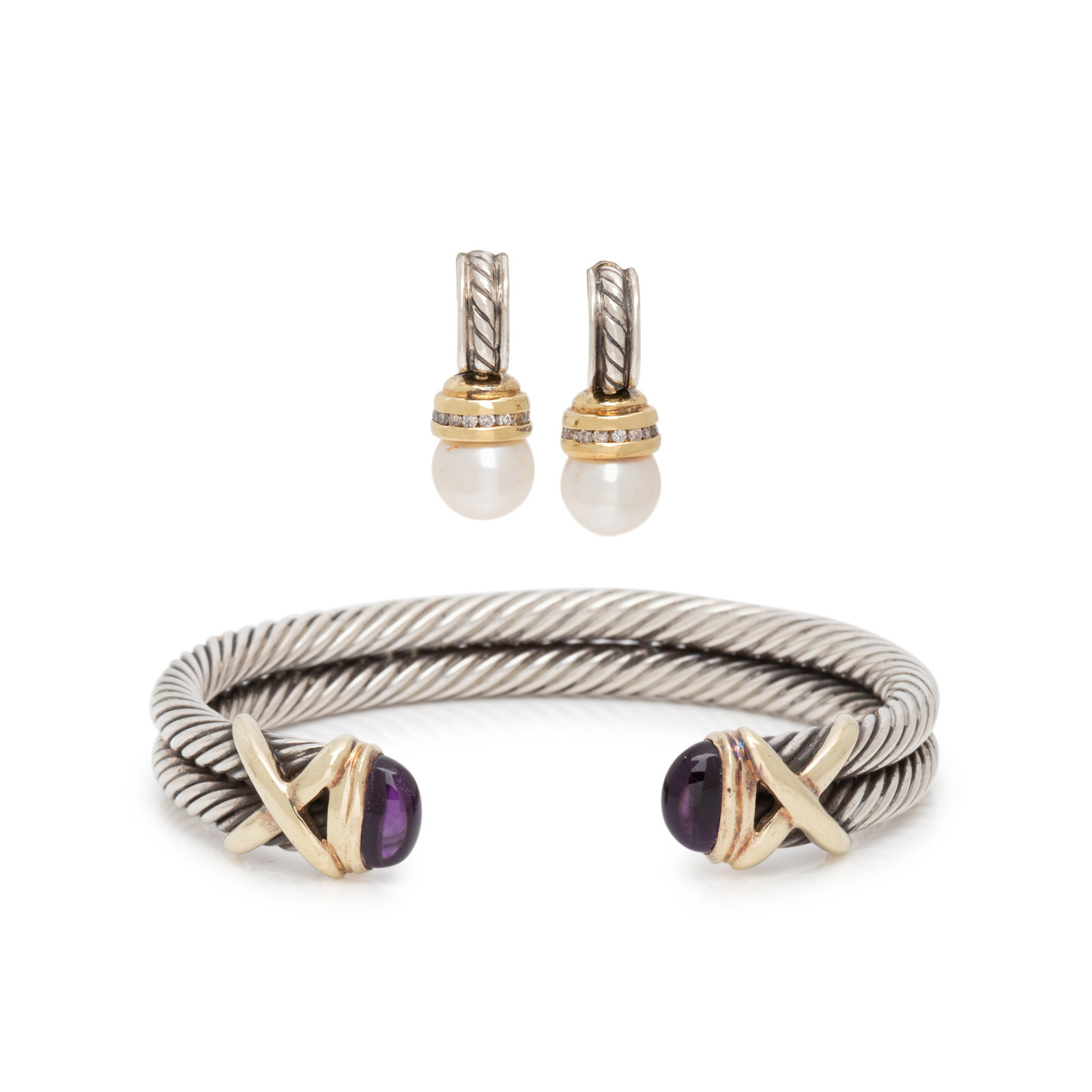 Appraisal: DAVID YURMAN COLLECTION OF STERLING SILVER AND YELLOW GOLD JEWELRY