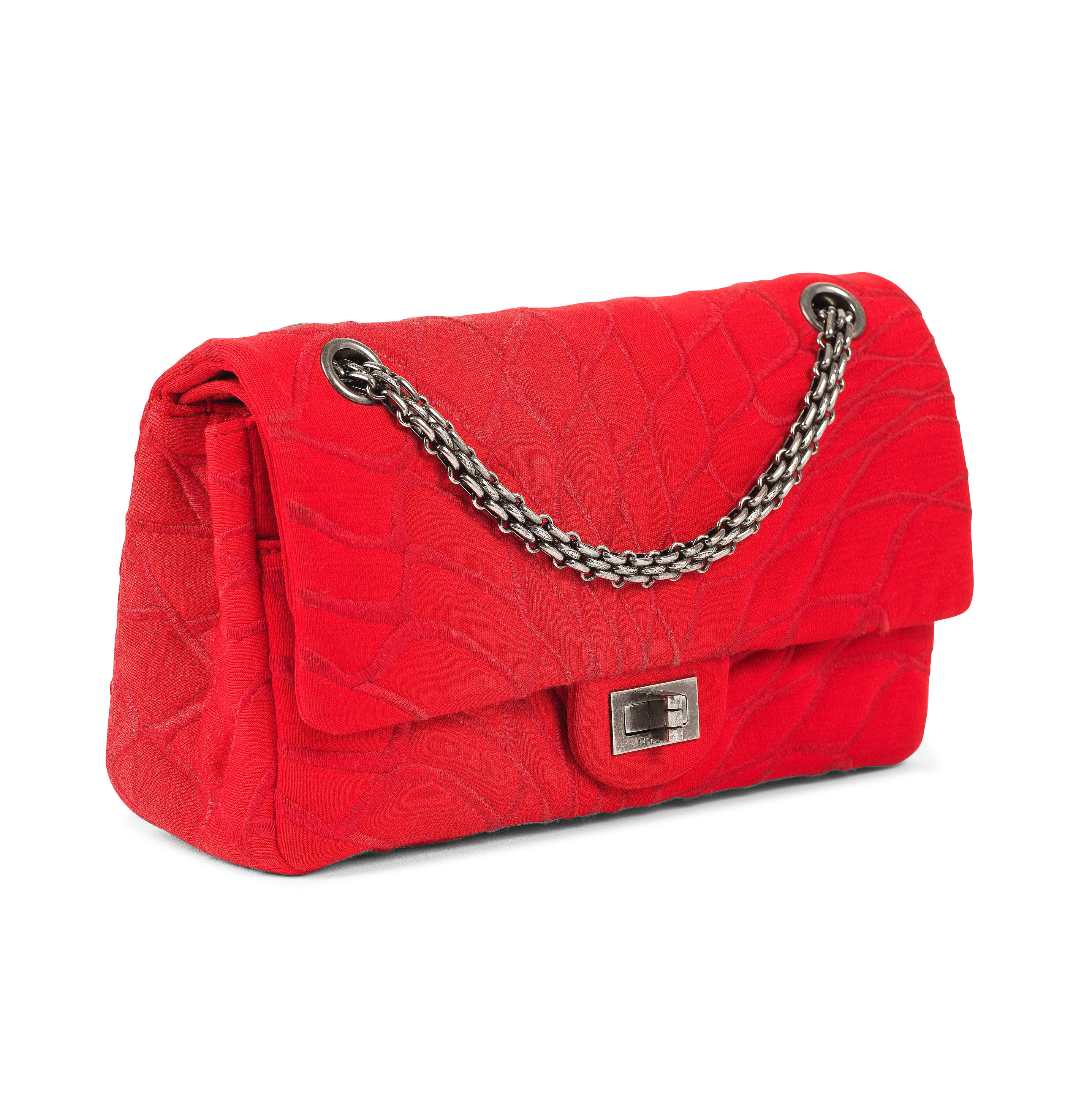 Appraisal: CHANEL ANN E SAC CM EN JERSEY ROUGE Directeur artistique