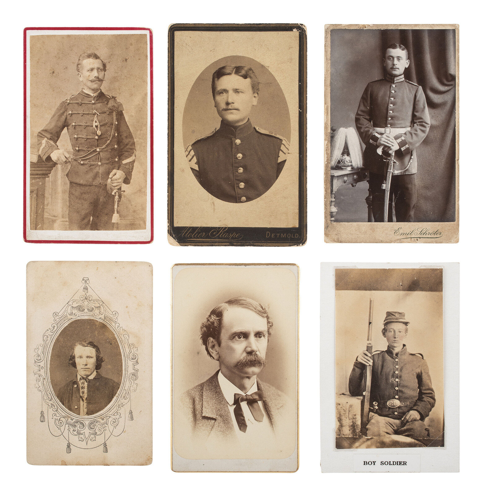 Appraisal: MILITARIA photographs incl CDVs of Civil War officers and enlisted