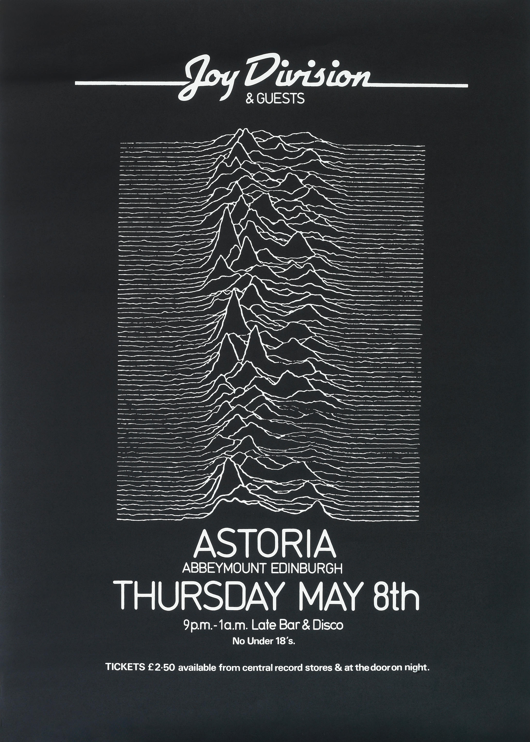 Appraisal: JOY DIVISION AN ORIGINAL POSTER For the Unknown Pleasures tour