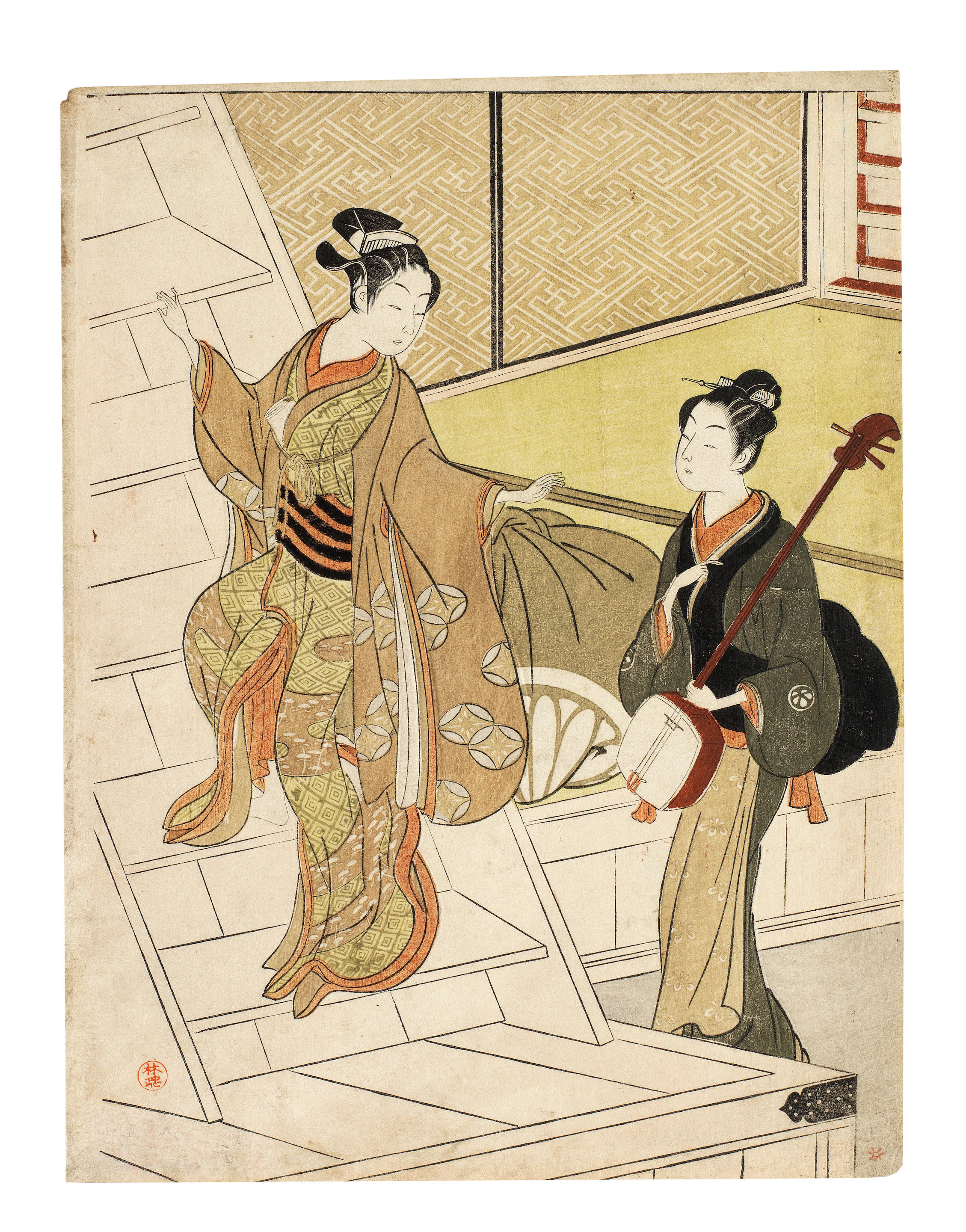 Appraisal: SUZUKI HARUNOBU - Edo period - late s A chuban