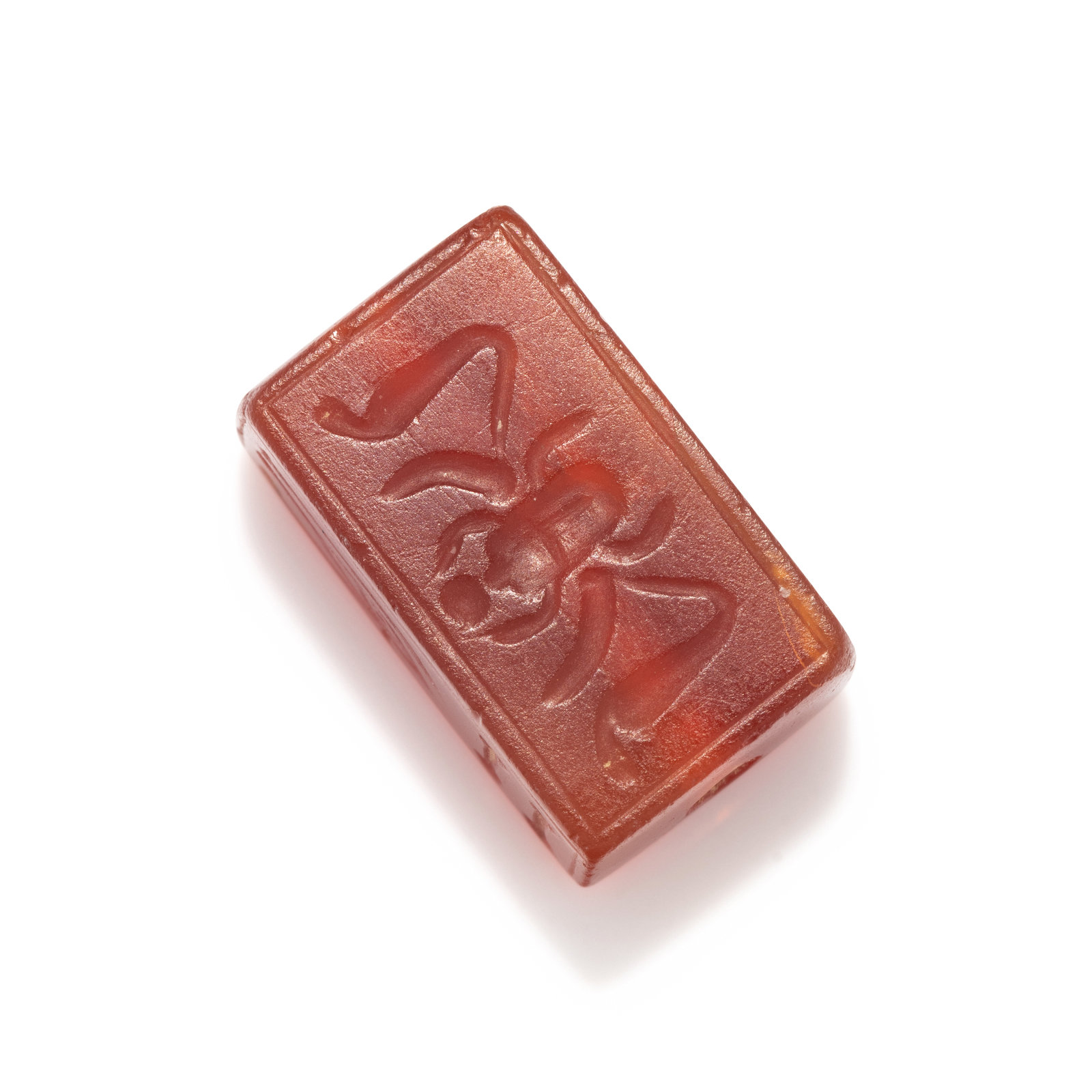 Appraisal: An Egyptian Carnelian Incised Bead with the Cartouche of Amenhotep