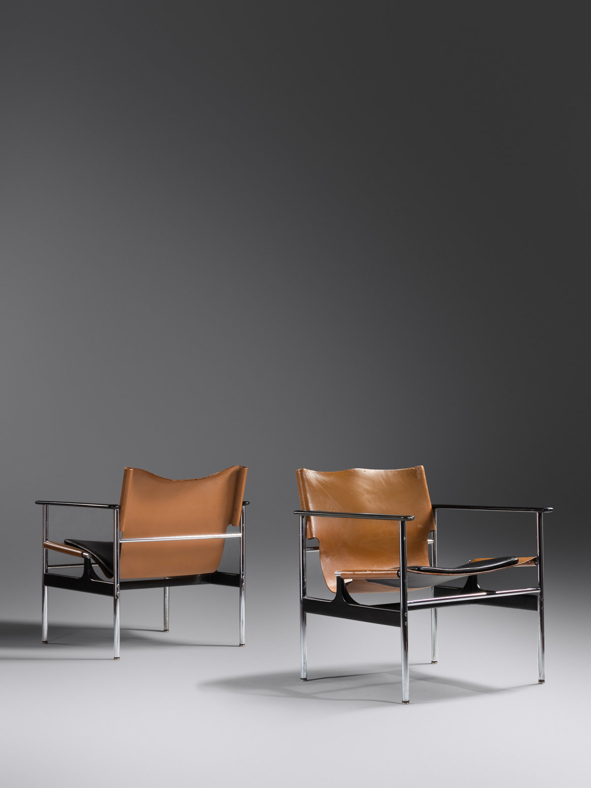 Appraisal: Charles Pollock American - Pair of Sling Chairs model Knoll