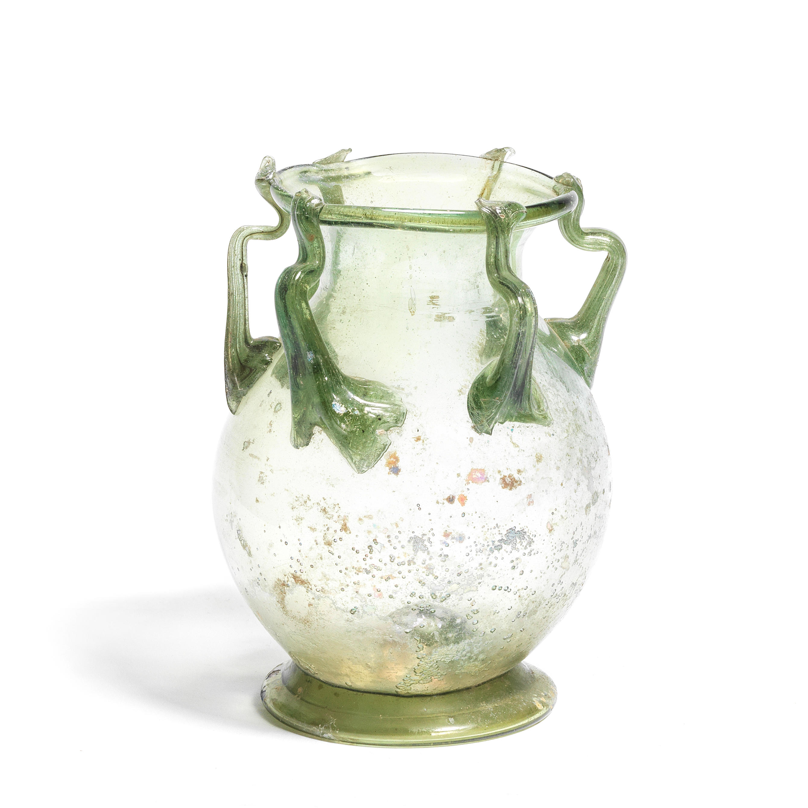 Appraisal: A ROMAN GREEN GLASS JAR A Roman green glass jar