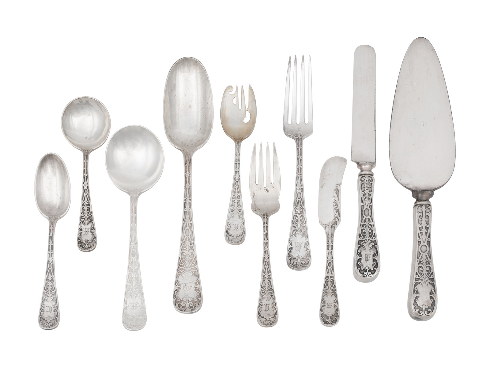 Appraisal: A Mauser Sheraton Silver Flatware Service comprising dinner knives dessert