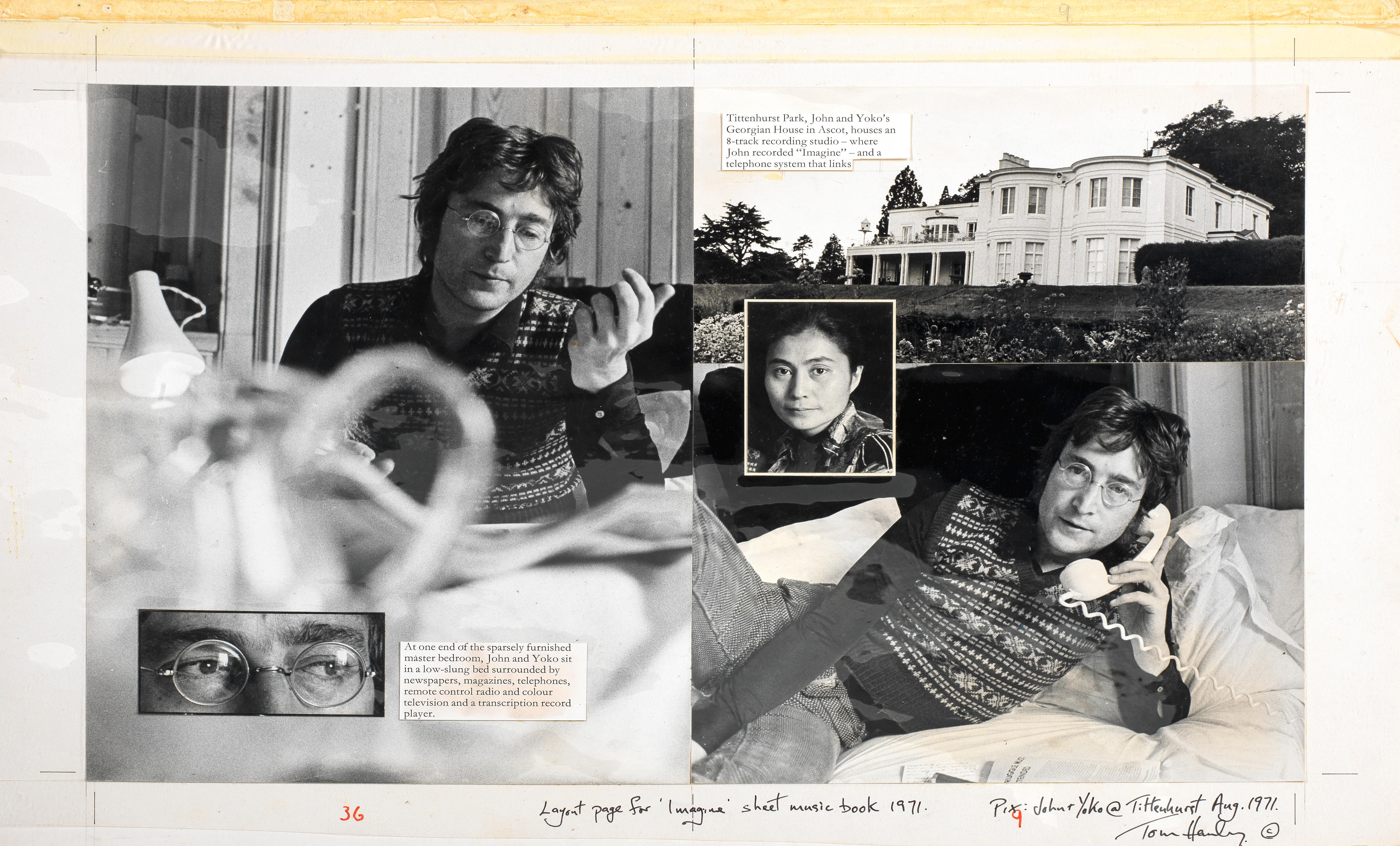 Appraisal: JOHN LENNON YOKO ONO ORIGINAL PRODUCTION ARTWORK AND PHOTOGRAPHIC PRINTS