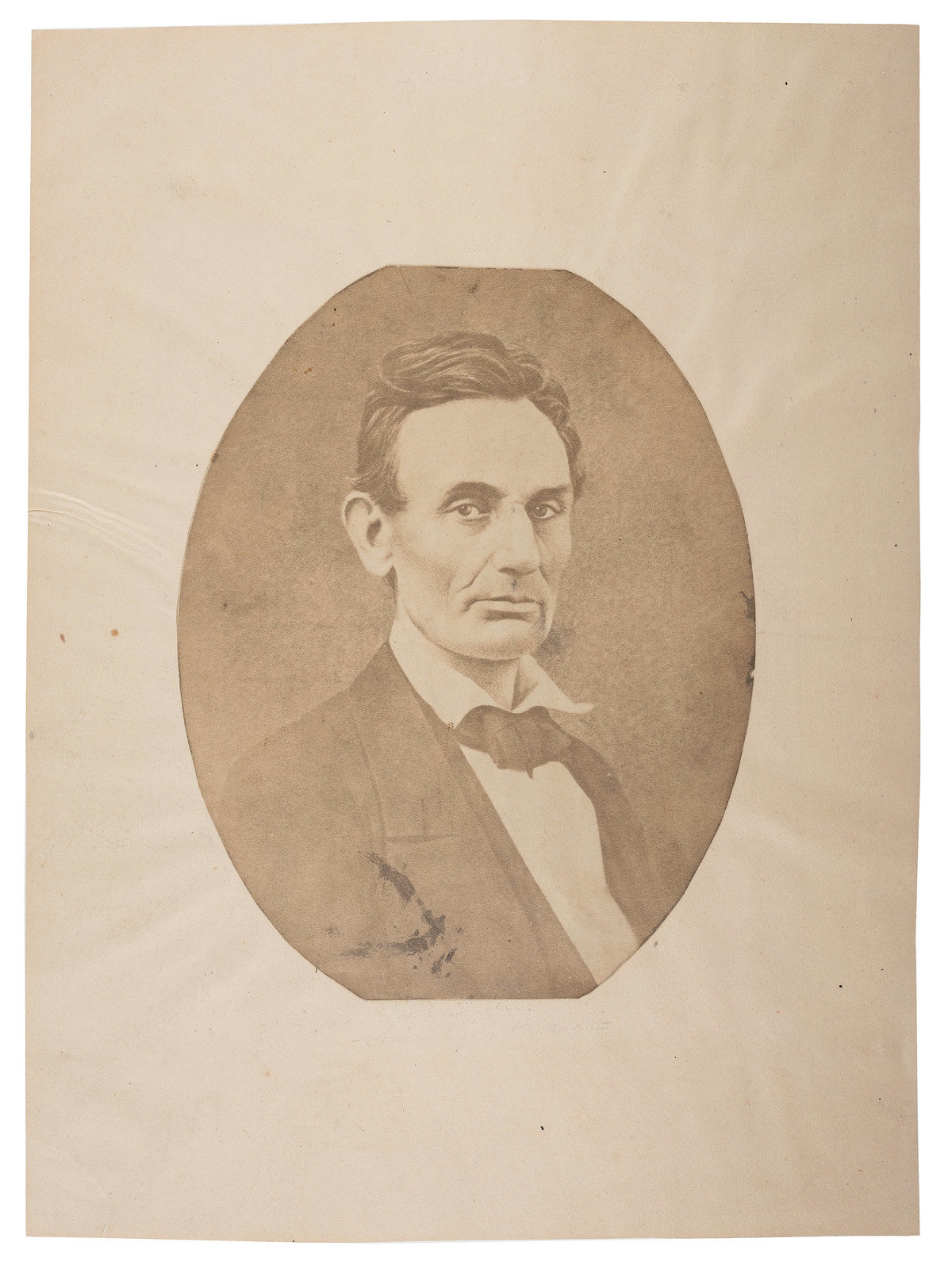 Appraisal: LINCOLN Abraham - FASSETT Samuel photographer Salted paper print of