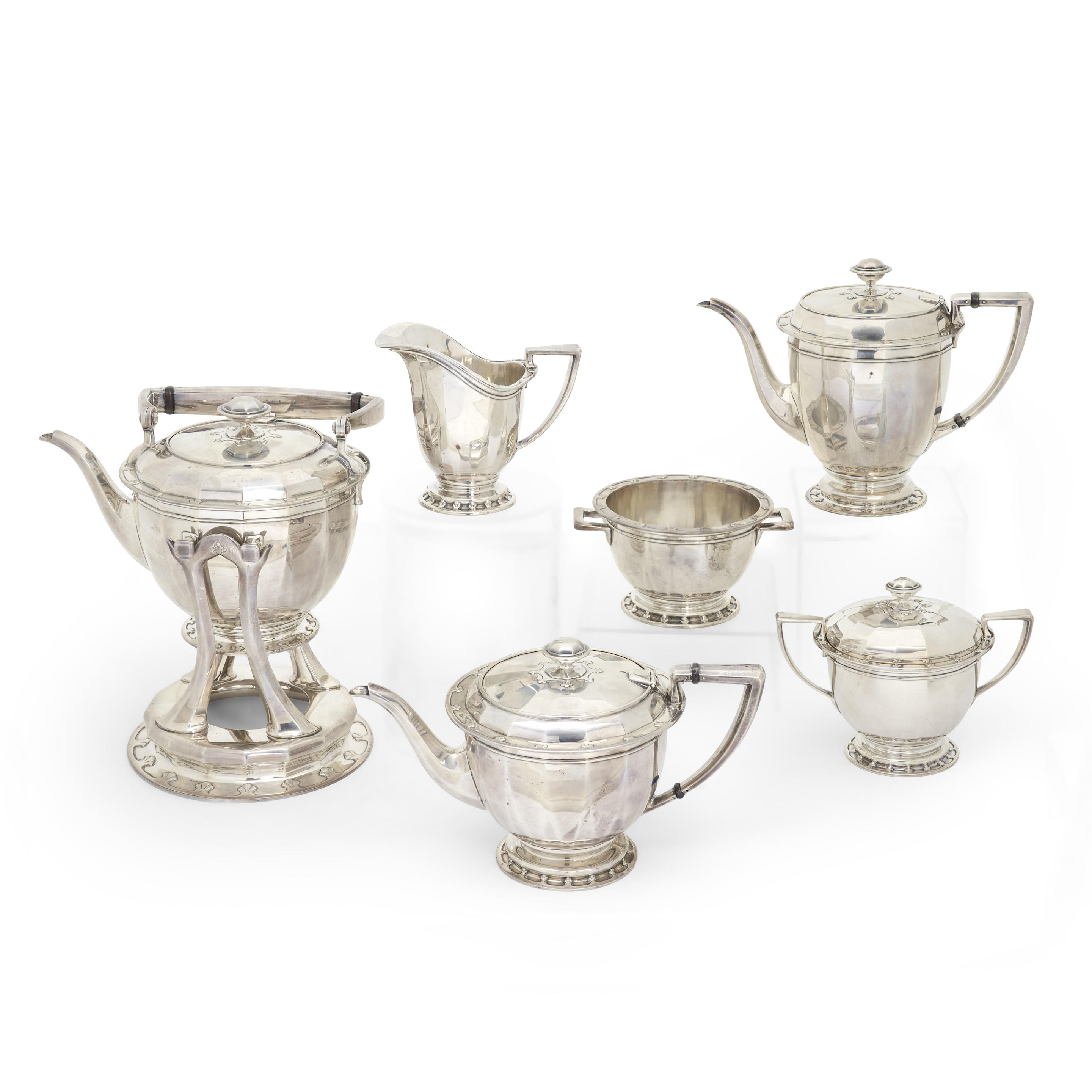 Appraisal: SIX-PIECE TIFFANY CO 'ST DUNSTAN' STERLING SILVER COFFEE TEA SERVICE