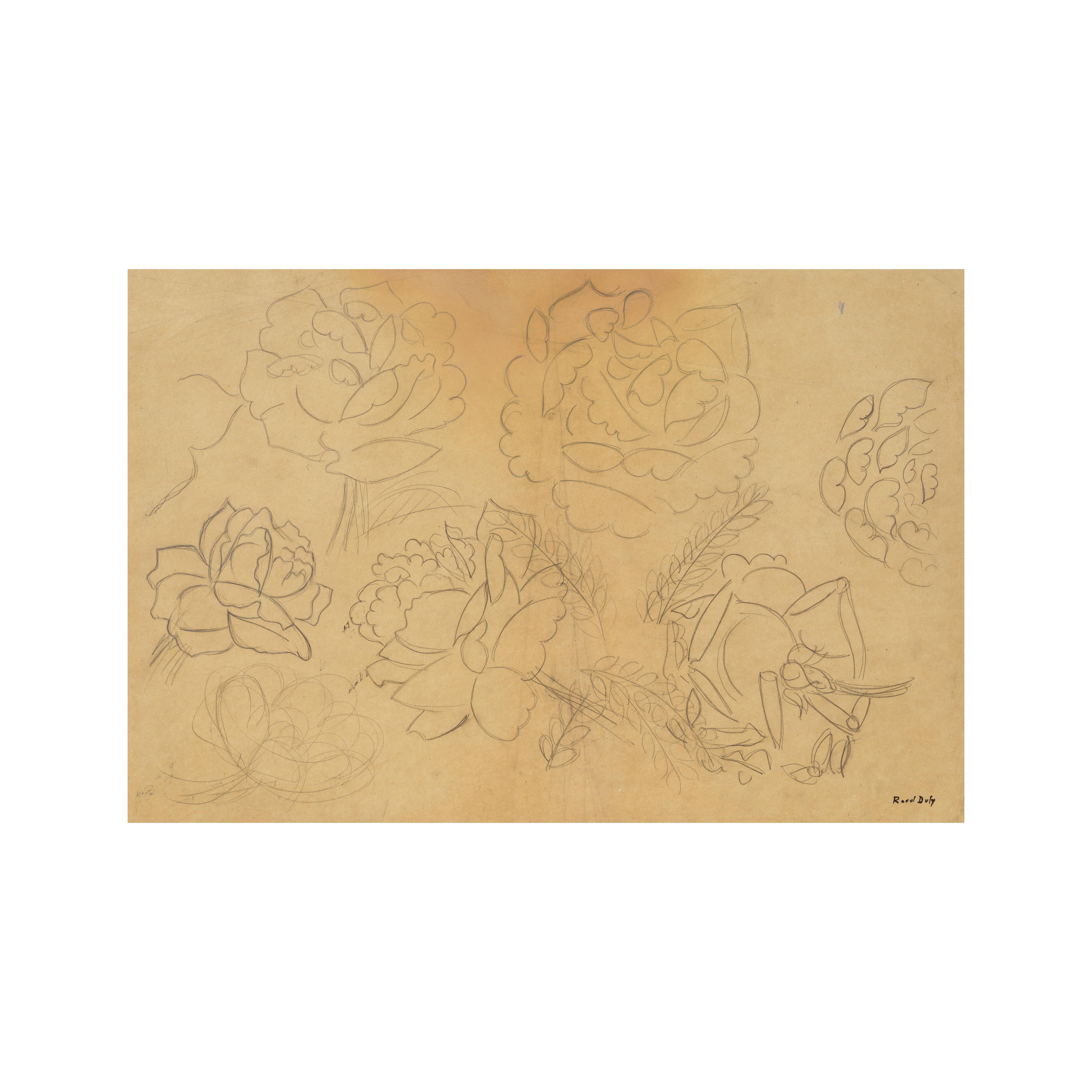 Appraisal: RAOUL DUFY - Etude de Roses sign 'Raoul Dufy' en