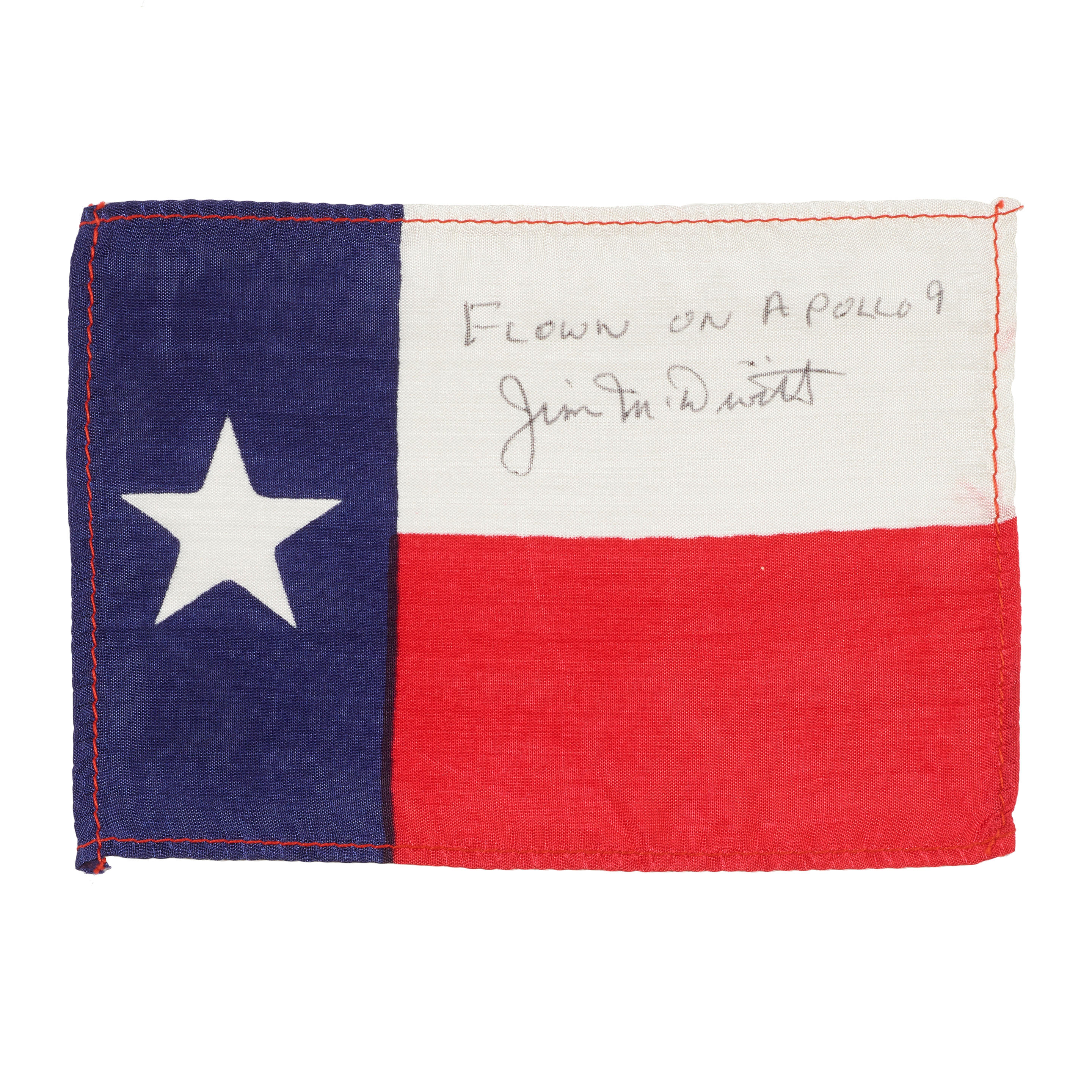 Appraisal: APOLLO FLOWN TEXAS STATE FLAG FROM JIM MCDIVITT'S COLLECTION Flown