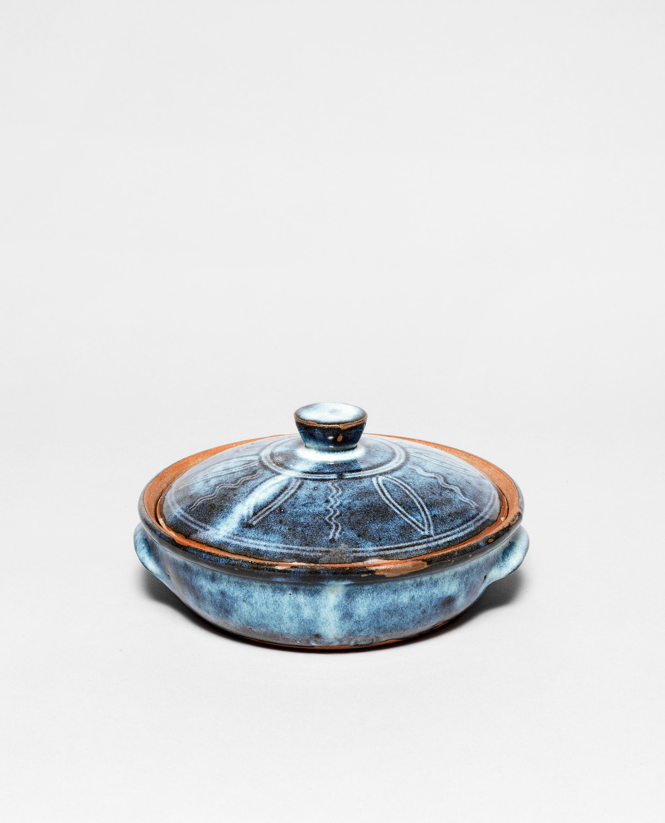 Appraisal: KANDE USHAFA Casserole Dish stamped 'KU' to the base stoneware