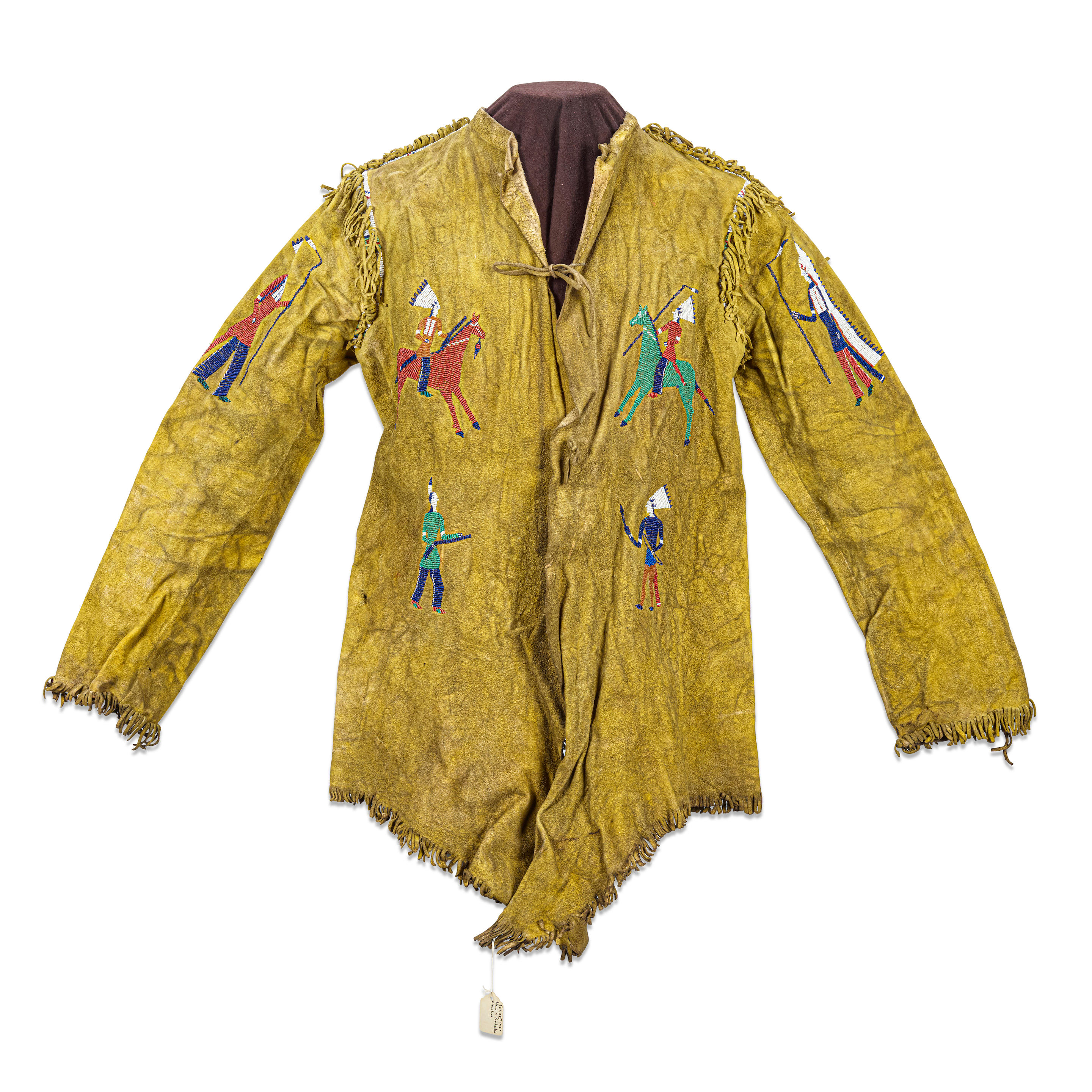 Appraisal: AN OGLALA LAKOTA SIOUX BEADED PICTORIAL SCOUT'S JACKET Attributed to