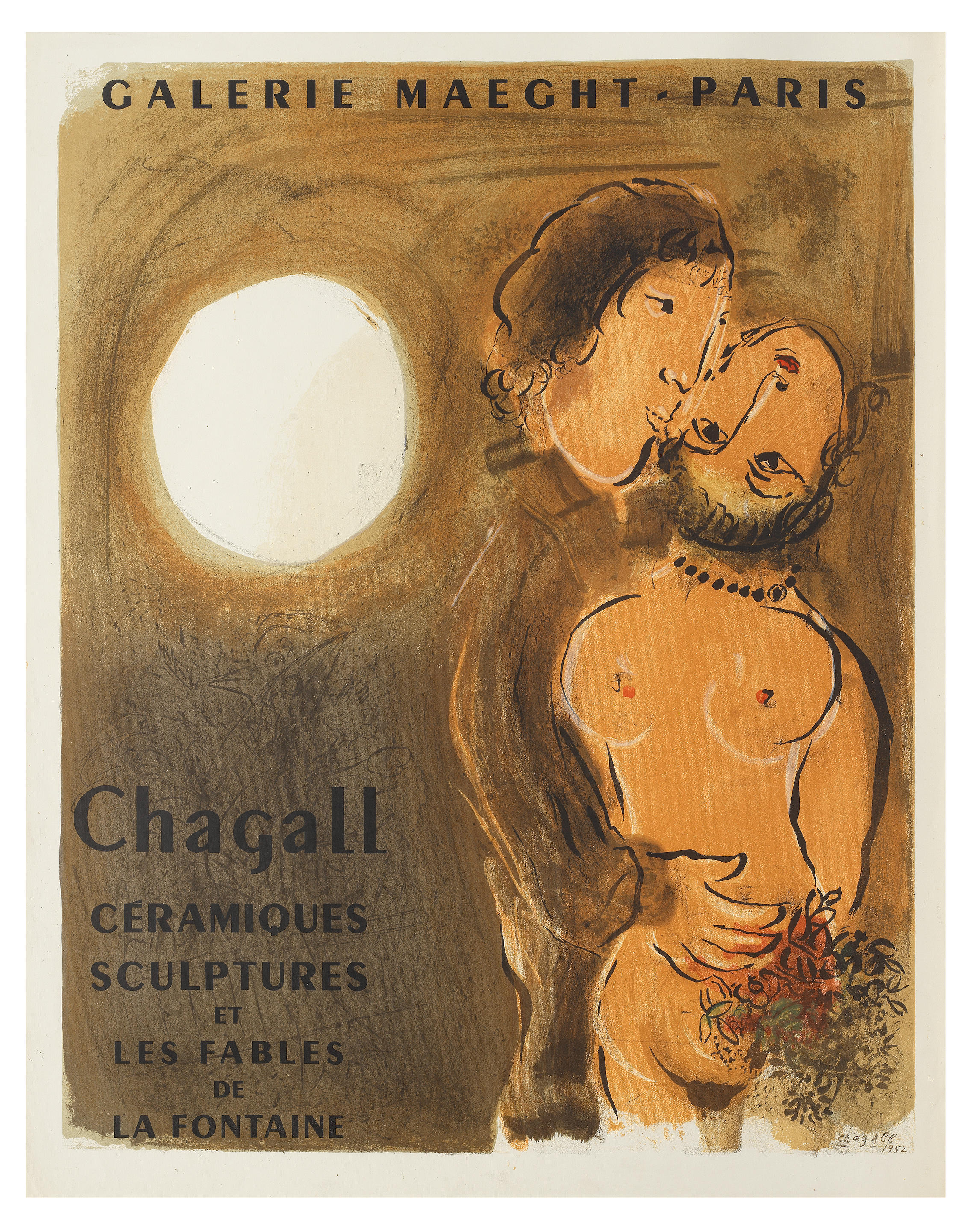 Appraisal: MARC CHAGALL RUSSIAN FRENCH - Couple en Ocre Sorlier Posters