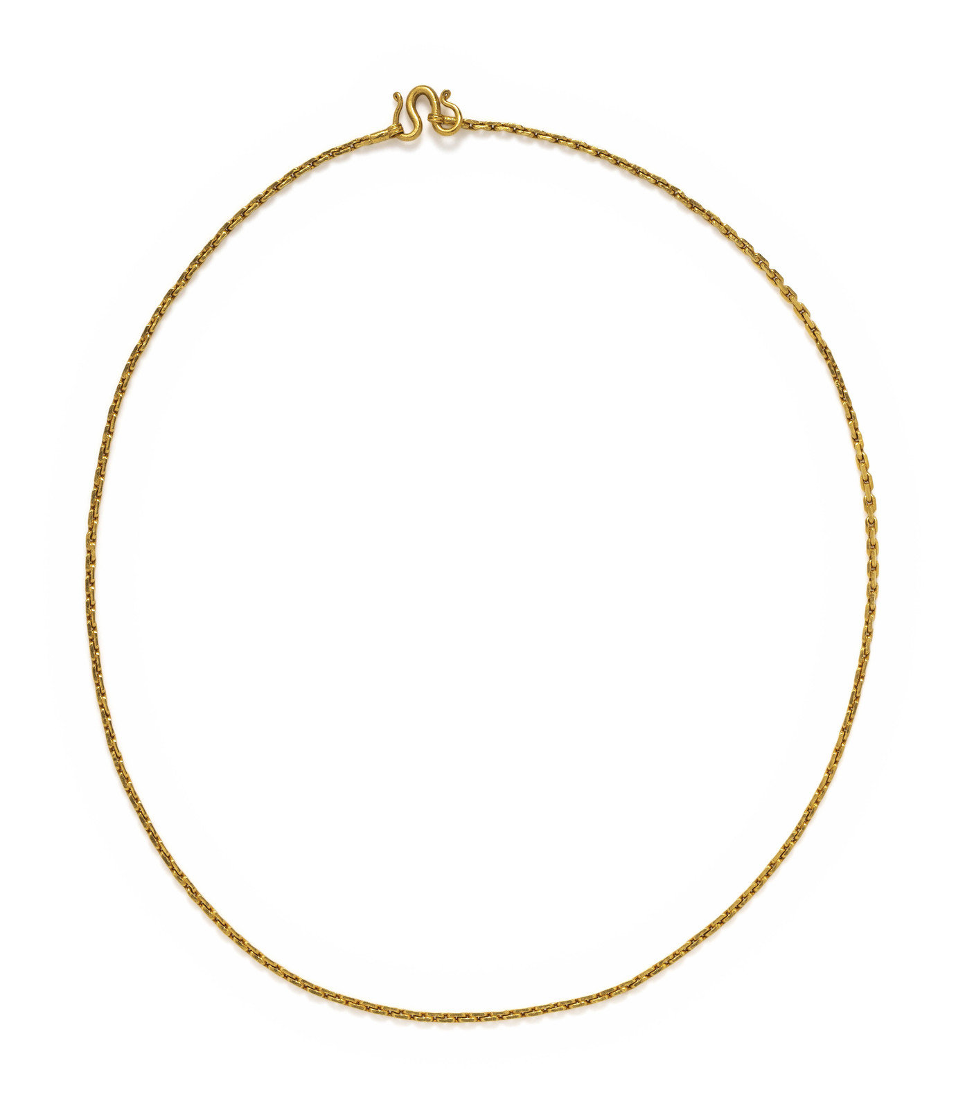 Appraisal: HIGH KARAT YELLOW GOLD NECKLACE Cable links measuring approximately mm