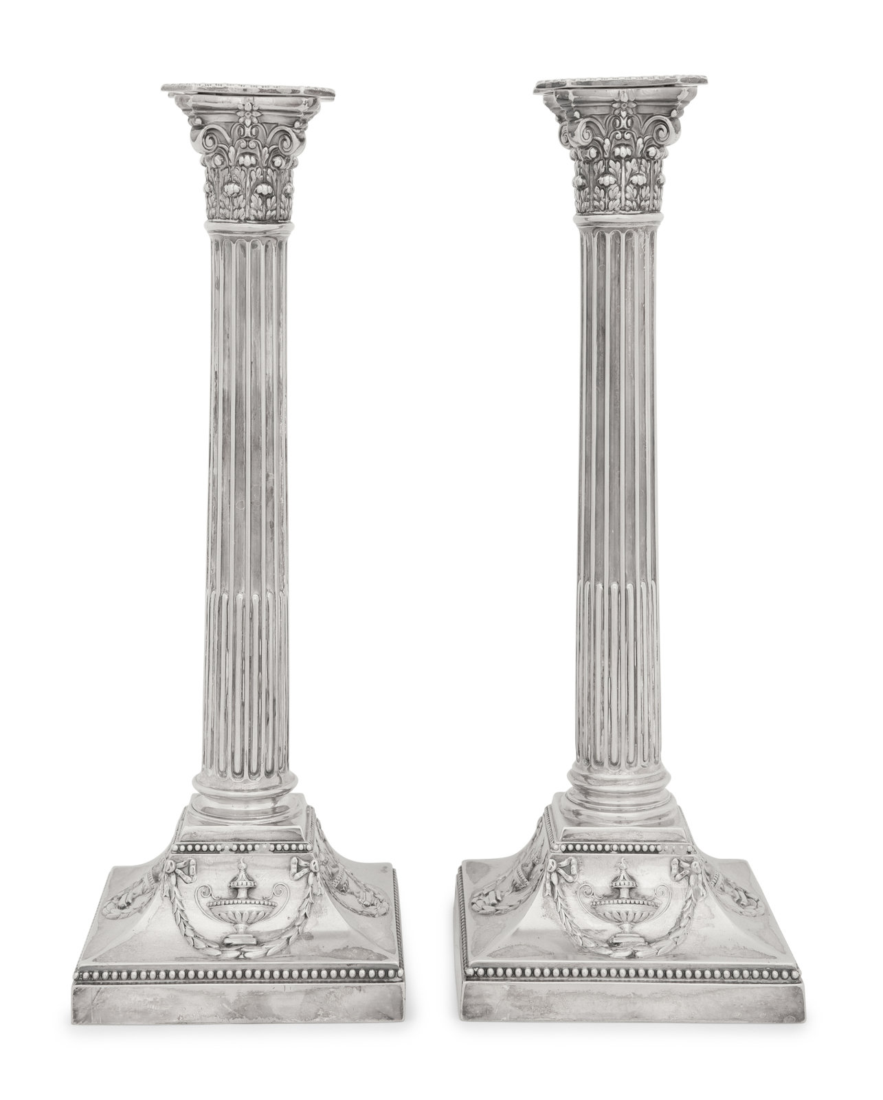 Appraisal: A Pair of Victorian Silver-Plate Candlesticks Elkington and Co Late