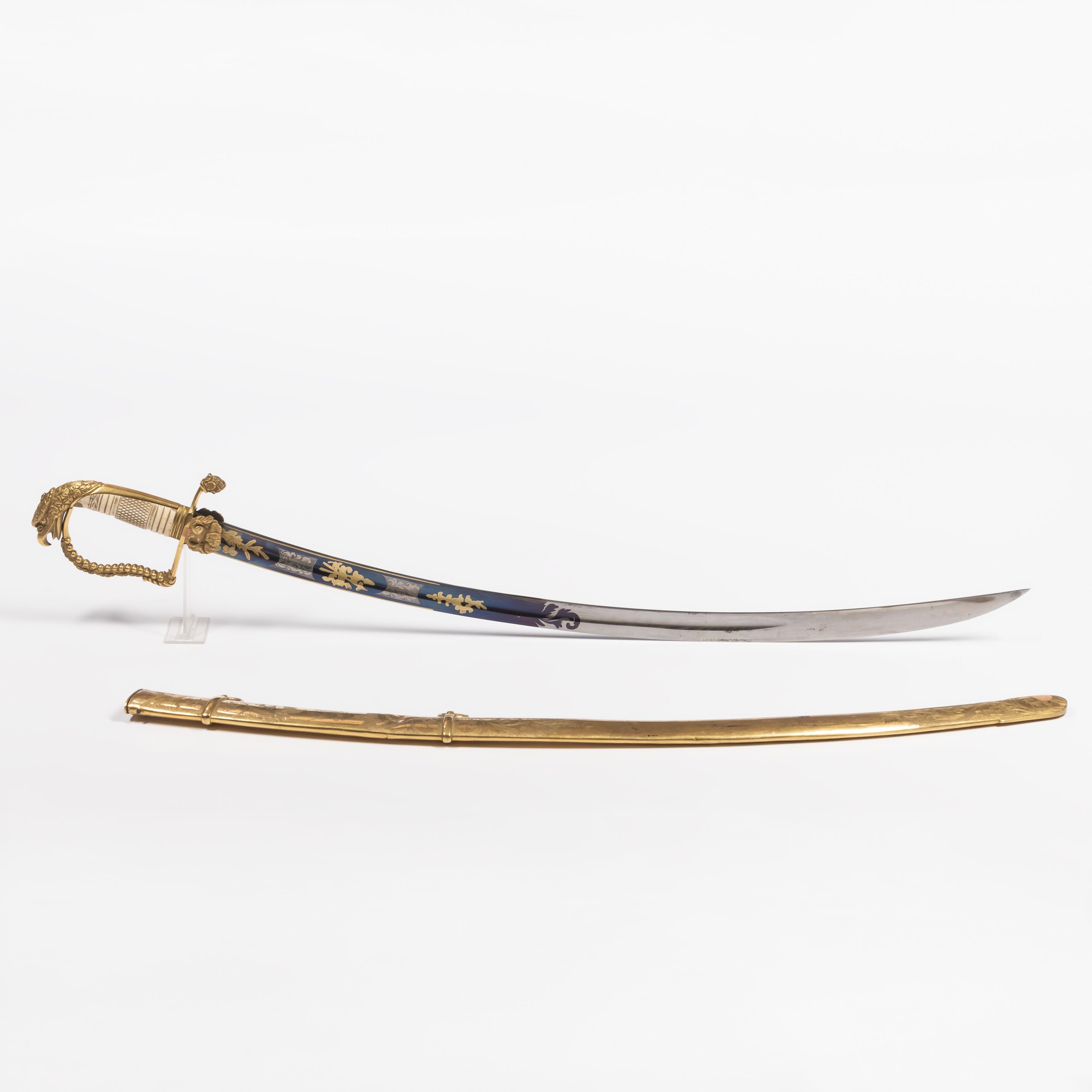 Appraisal: FINE EAGLE POMMEL ARTILLERY OFFICER'S SWORD AND SCABBARD CIRCA -