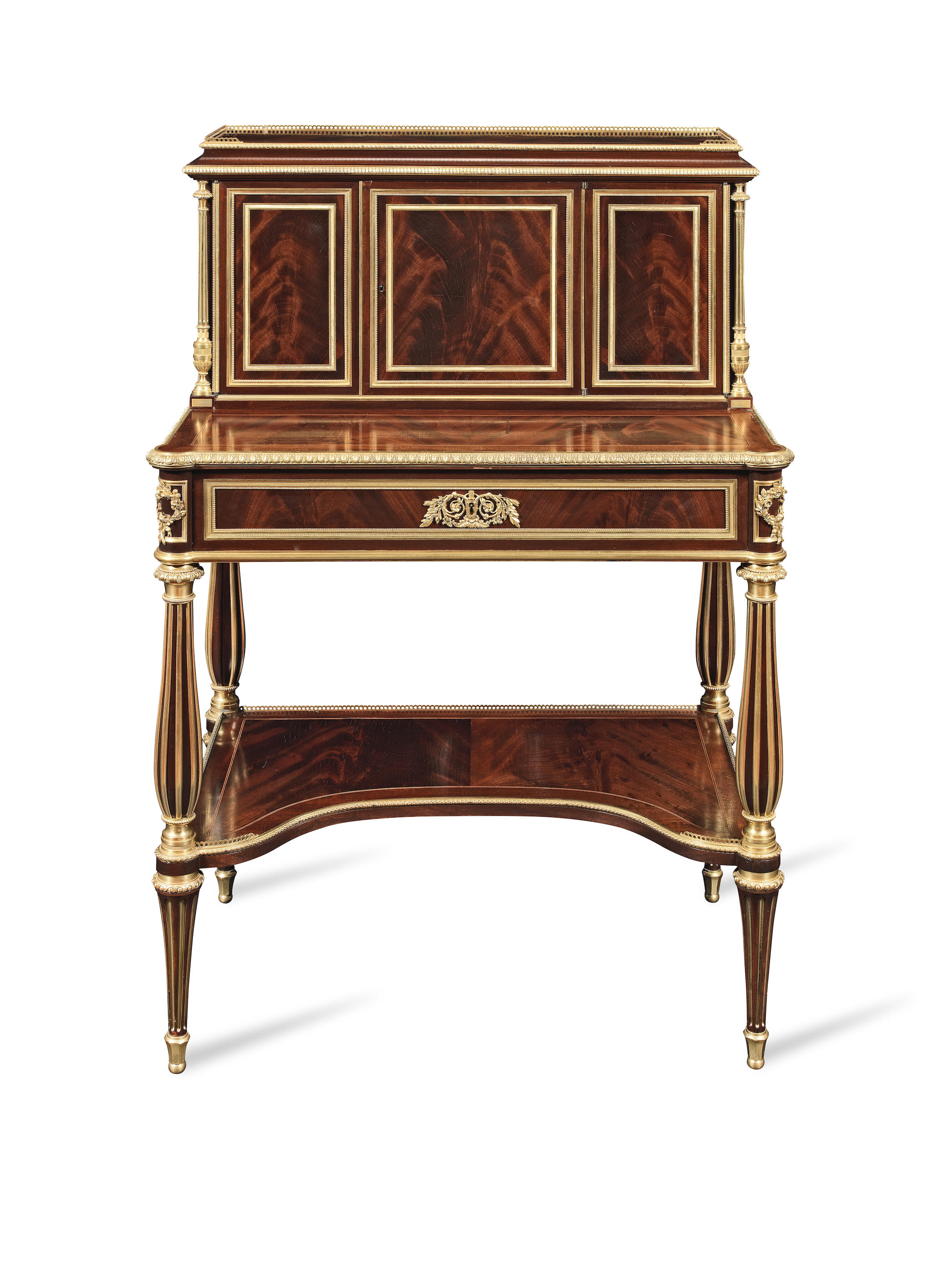 Appraisal: A FRENCH LATE TH CENTURY ORMOLU MOUNTED FLAME FIGURED MAHOGANY