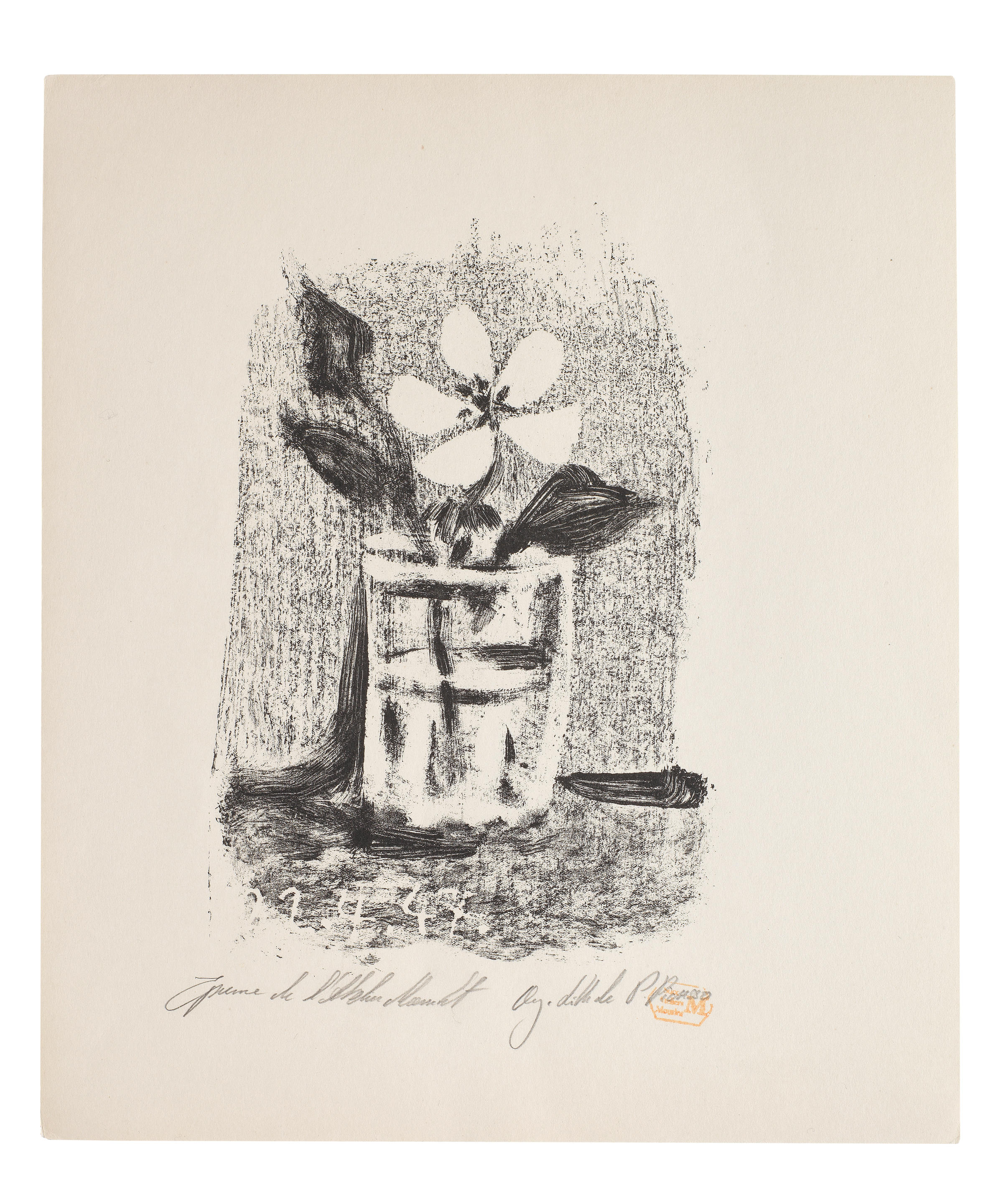 Appraisal: PABLO PICASSO - Fleurs dans un Verre La Petite Pot