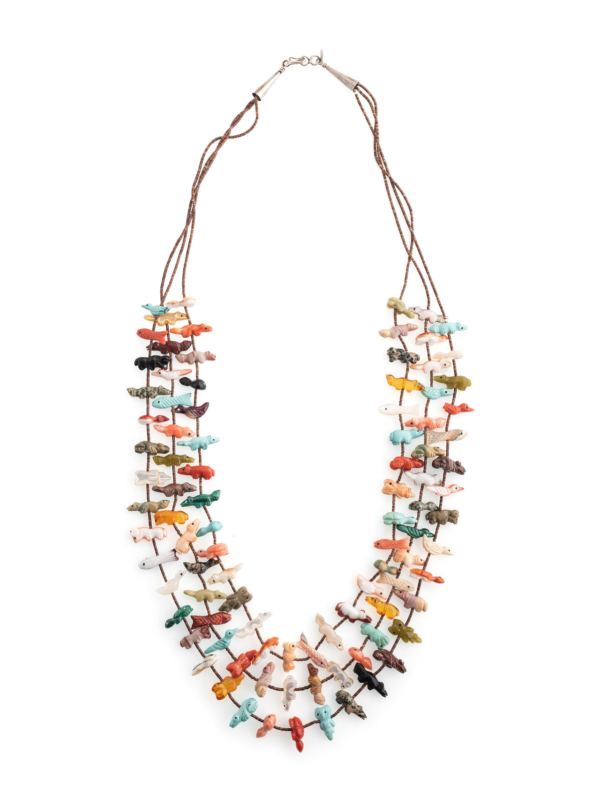 Appraisal: Peter and Dinah Gasper Zuni th century Three-Strand Fetish Necklace