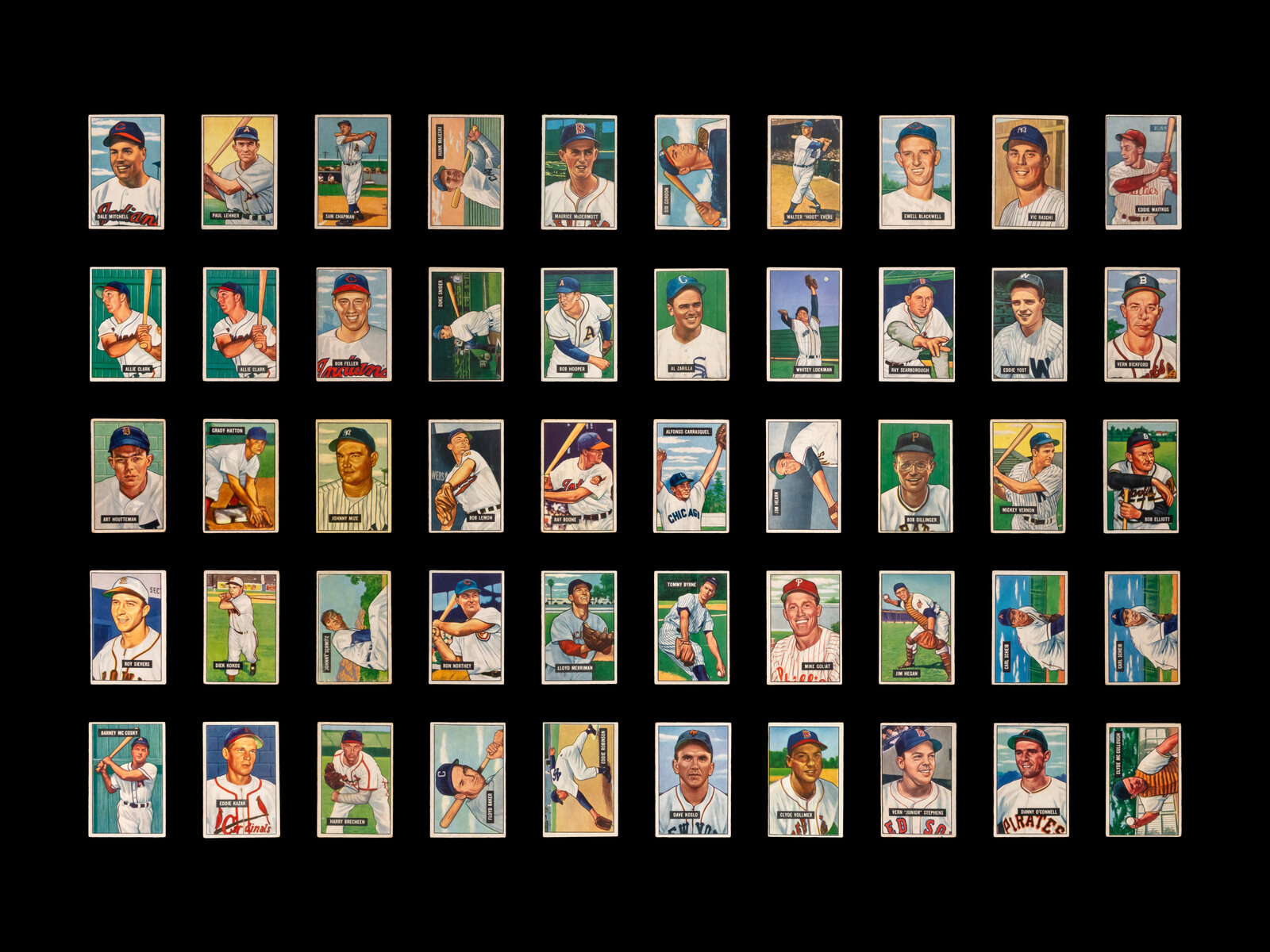 Appraisal: A Group of Bowman Baseball Cards comprising card numbers x