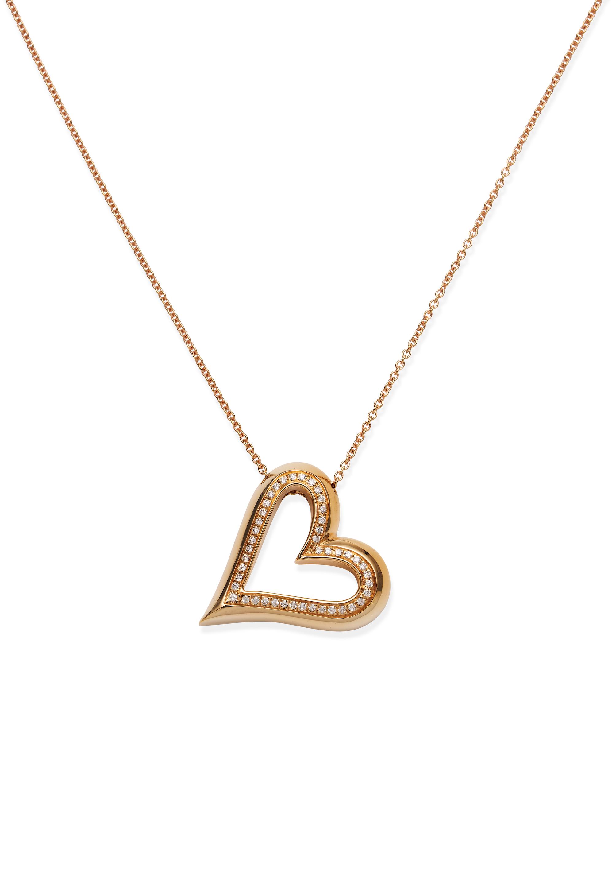 Appraisal: CT ROSE GOLD AND DIAMOND 'UN BACIO' PENDANT Pav -set