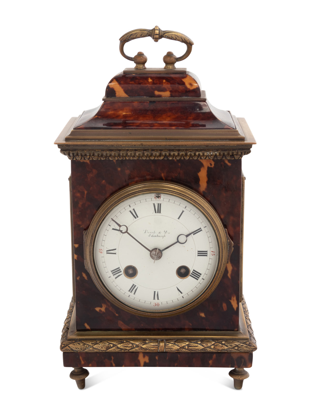 Appraisal: A Scottish Gilt Bronze and Tortoise Shell Mounted Bracket Clock