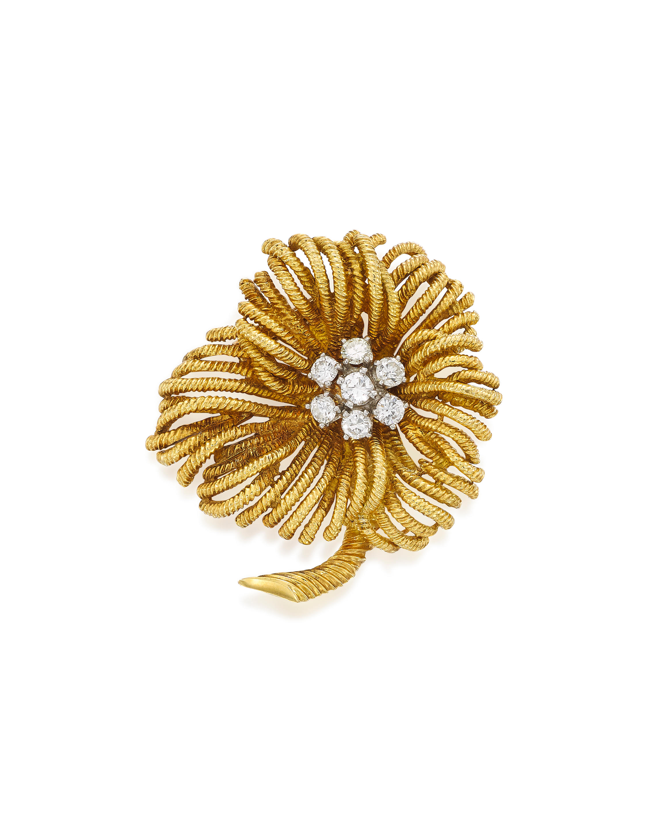 Appraisal: VAN CLEEF ARPELS GOLD AND DIAMOND BROOCH Metal karat white