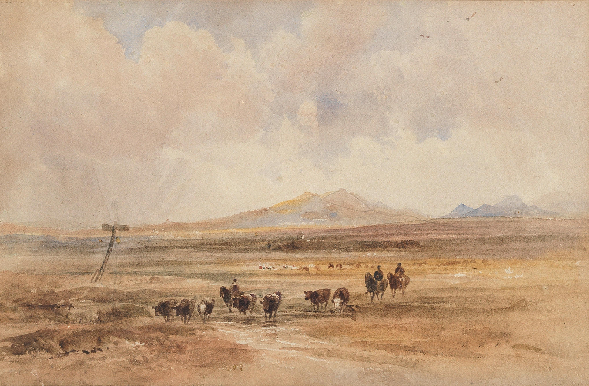 Appraisal: PETER DE WINT OWS BRITISH - Returning from market watercolour