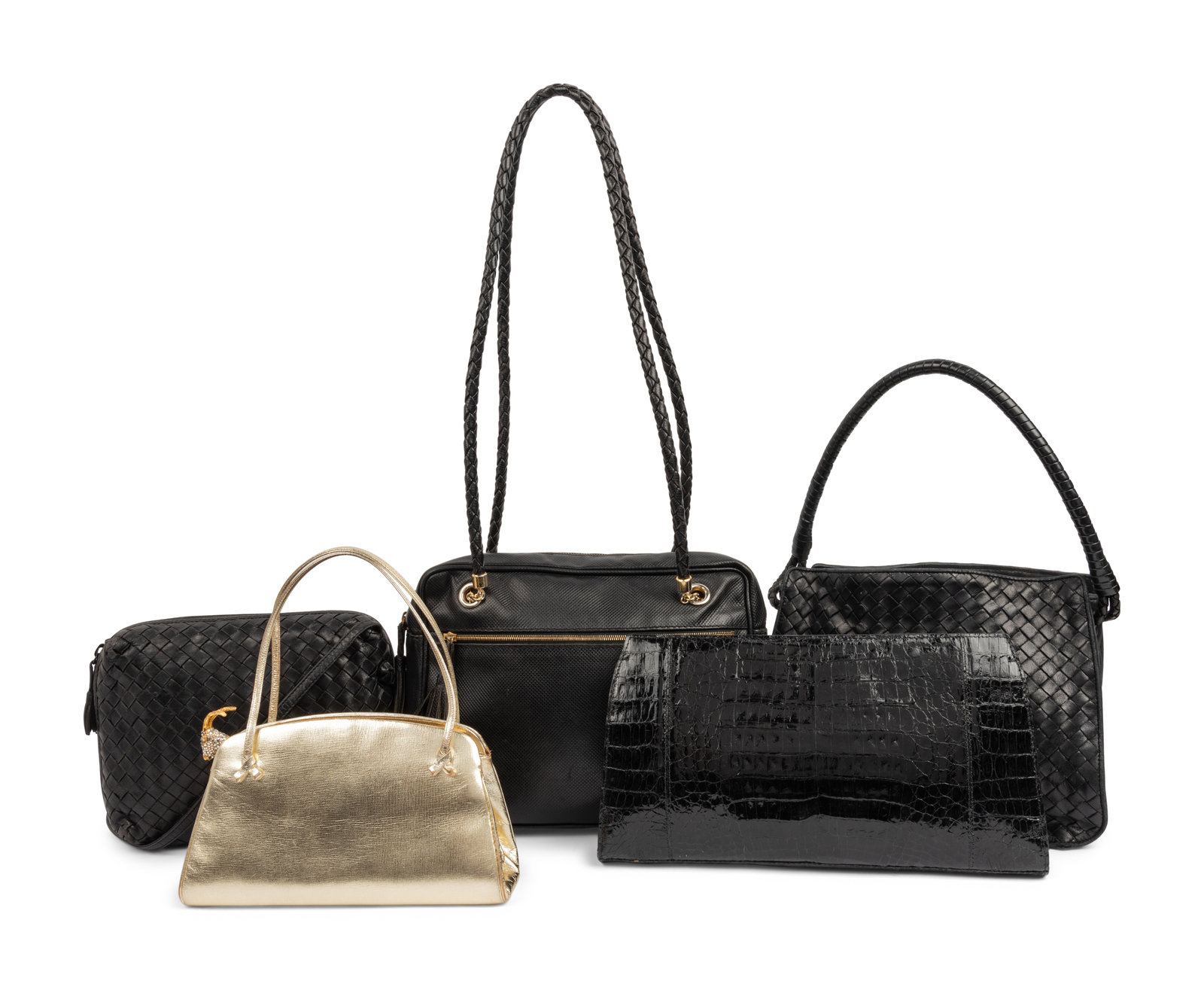 Appraisal: Five Designer Bags Three Bottega Veneta One Nancy Gonzalez One