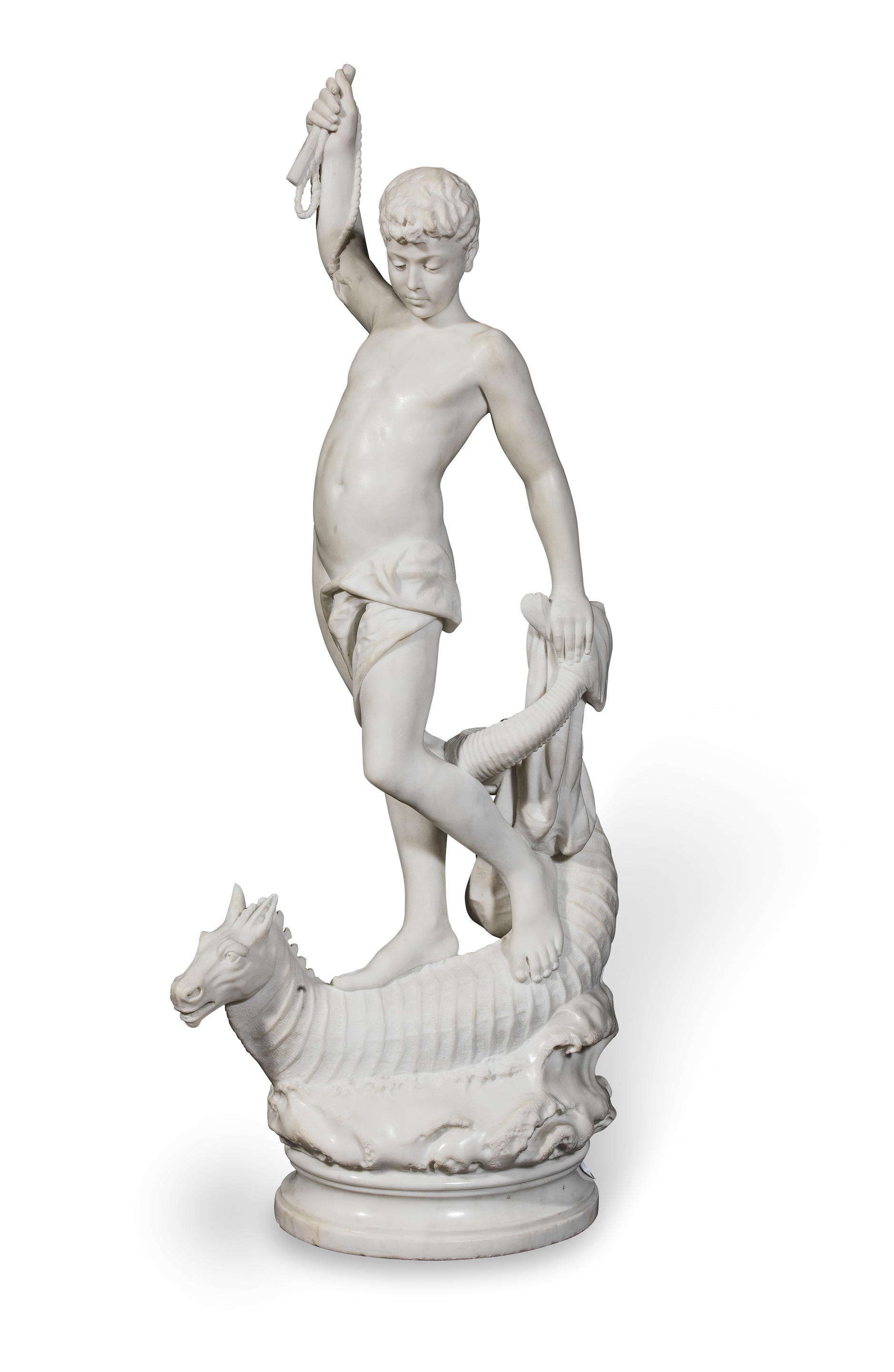 Appraisal: A LATE TH CENTURY ITALIAN CARVED WHITE MARBLE FIGURE OF