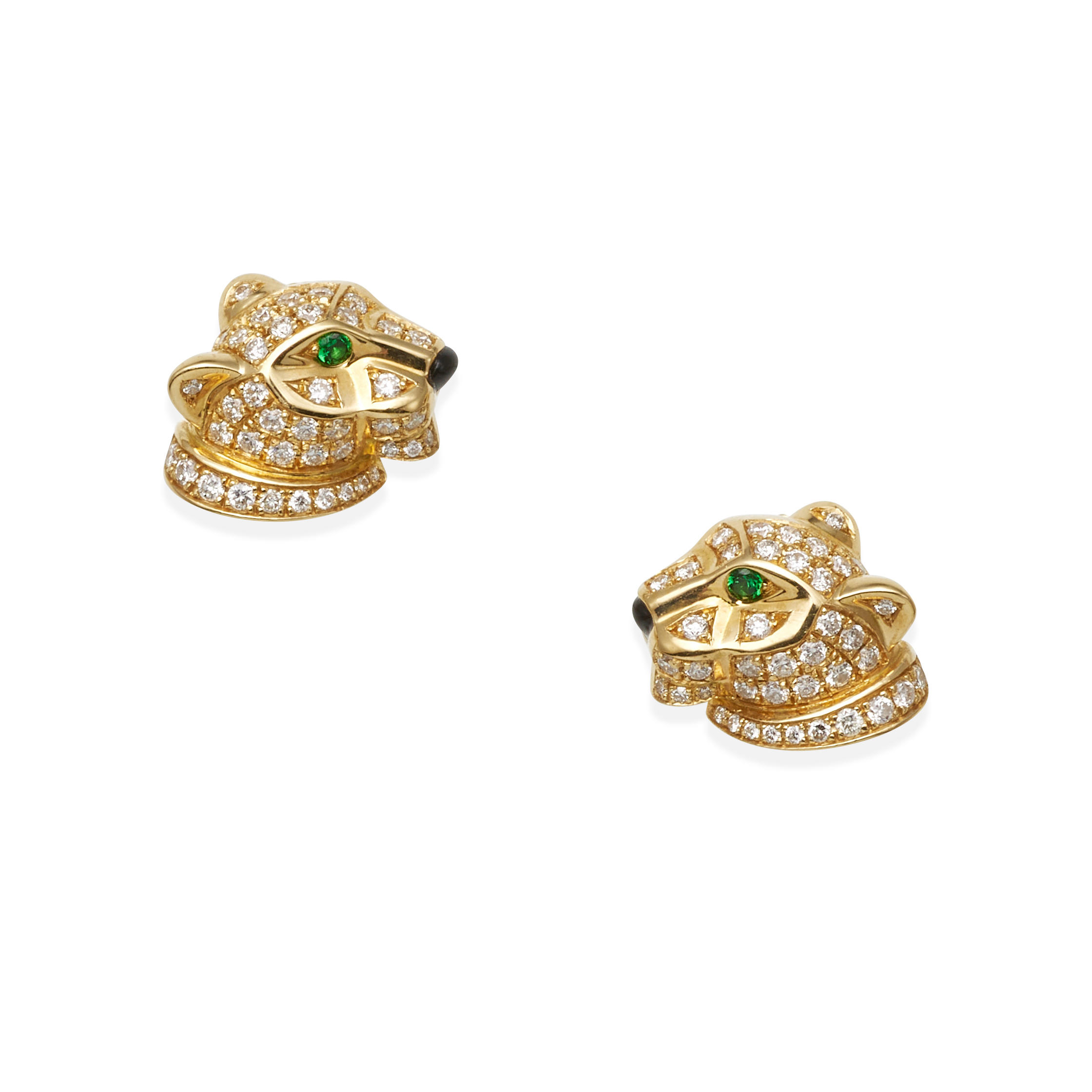 Appraisal: CARTIER A PAIR OF K GOLD DIAMOND TSAVORITE GARNETS AND