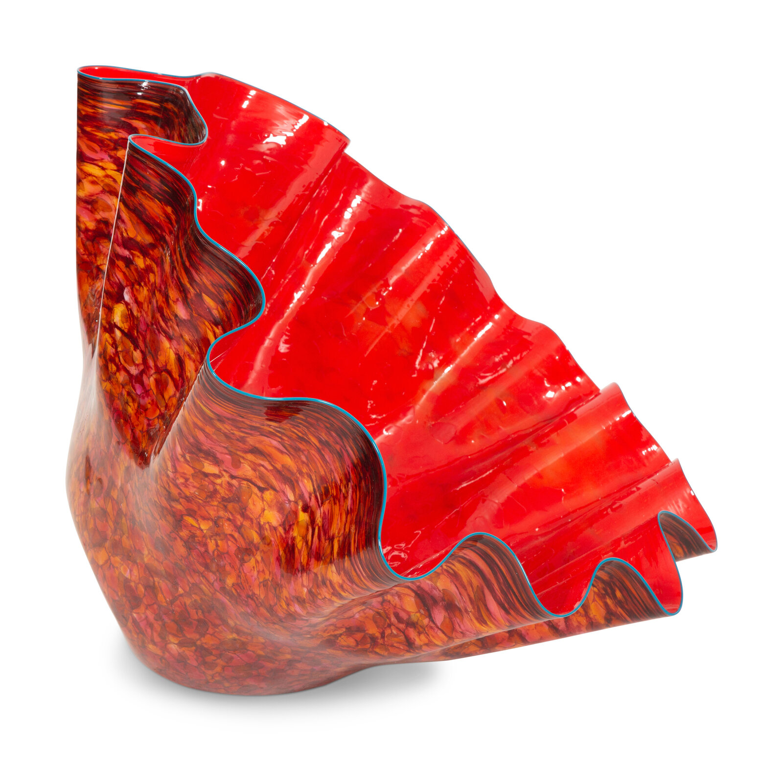 Appraisal: Dale Chihuly American b A Tomato Red Macchia with Blue