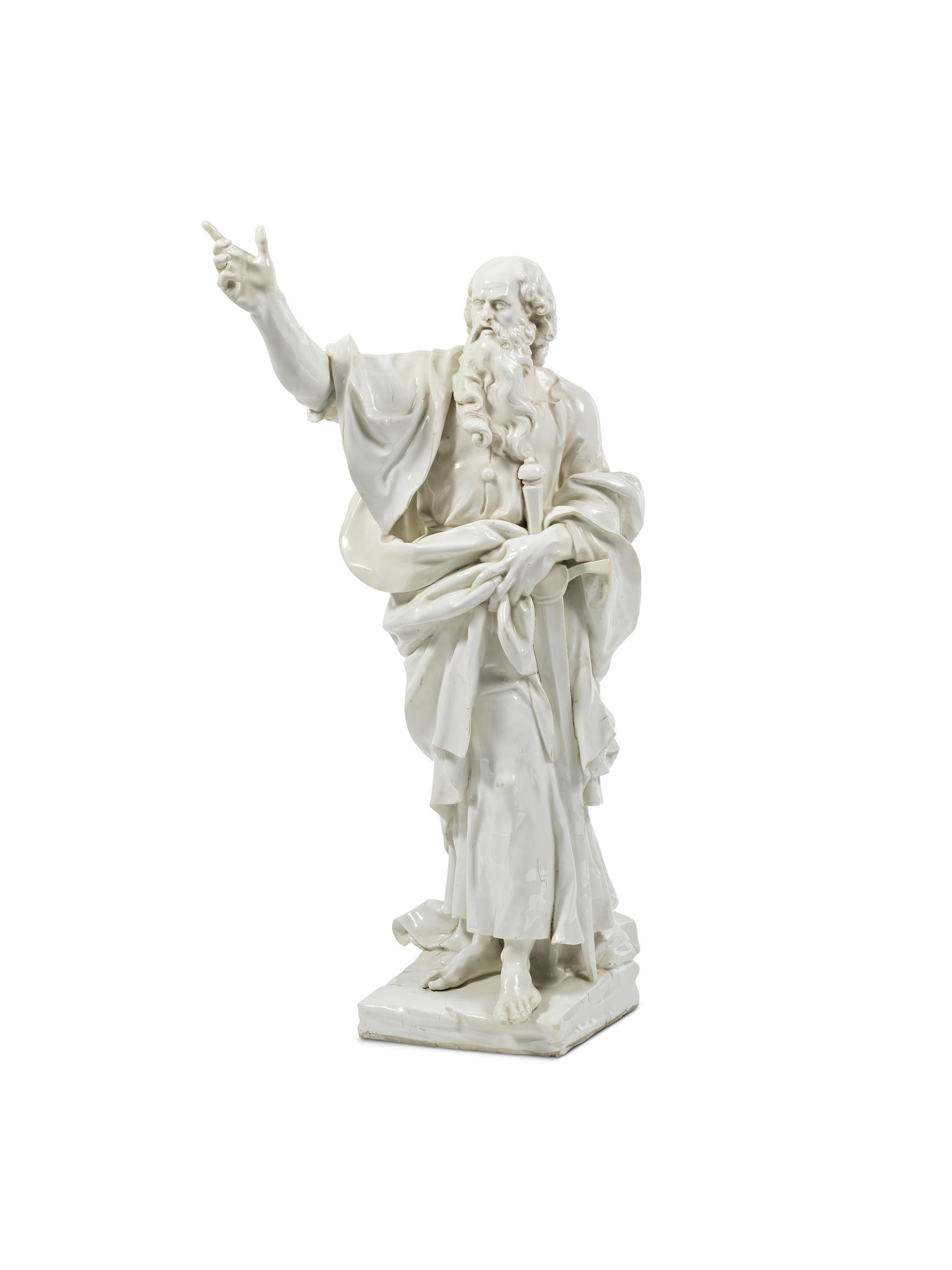 Appraisal: GRANDE ET RARE FIGURE EN PORCELAINE BLANCHE REPRESENTANT L'APOTRE PAUL