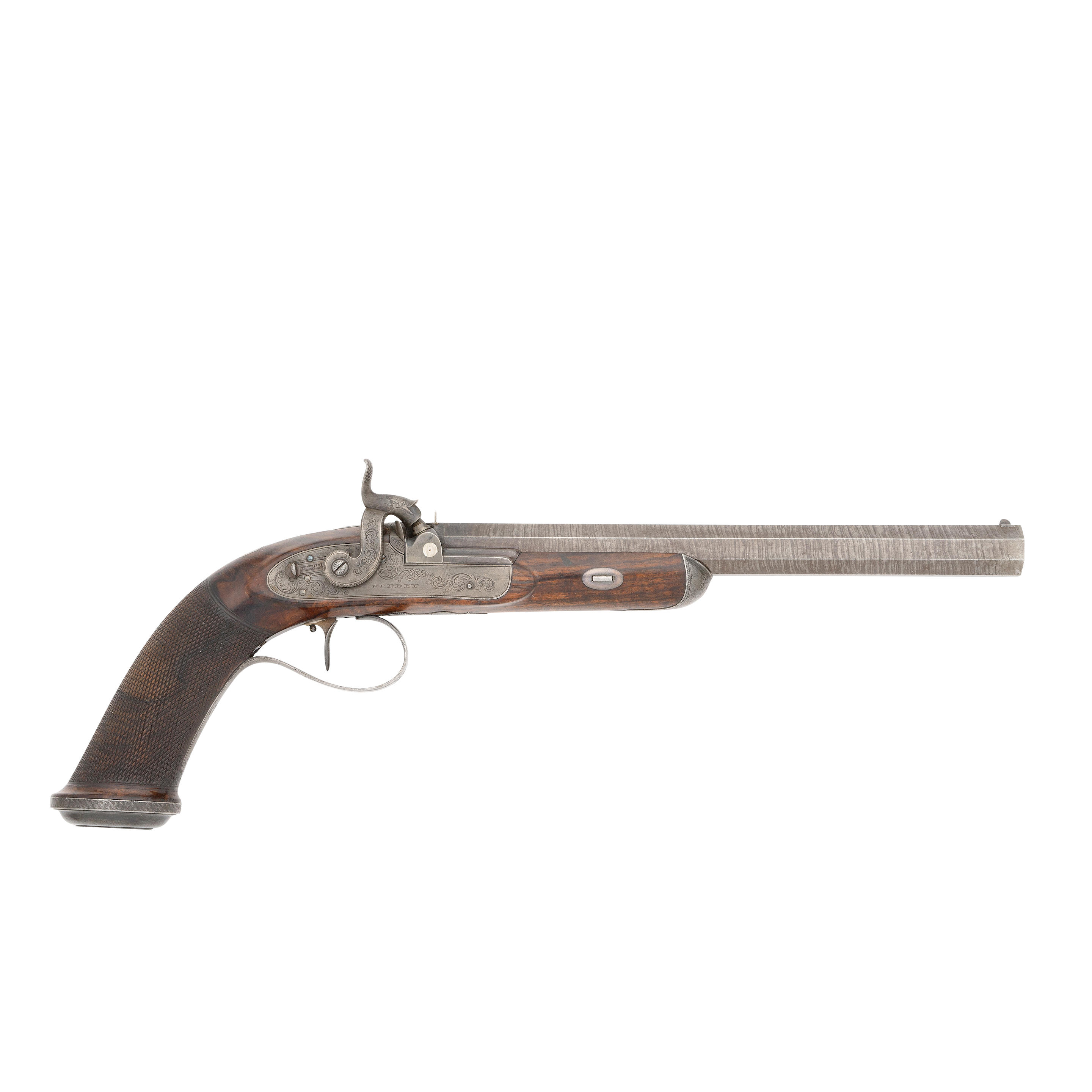 Appraisal: A -BORE PERCUSSION RIFLED TARGET PISTOL BY J PURDEY NO