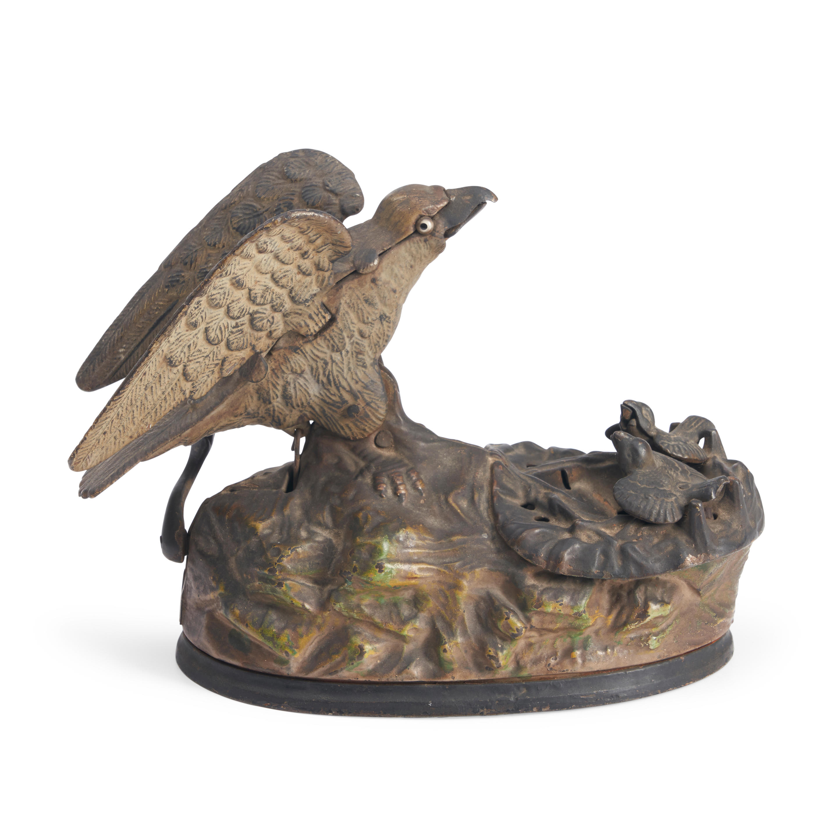 Appraisal: CAST IRON EAGLE'S NEST MECHANICAL BANK Charles M Henn -